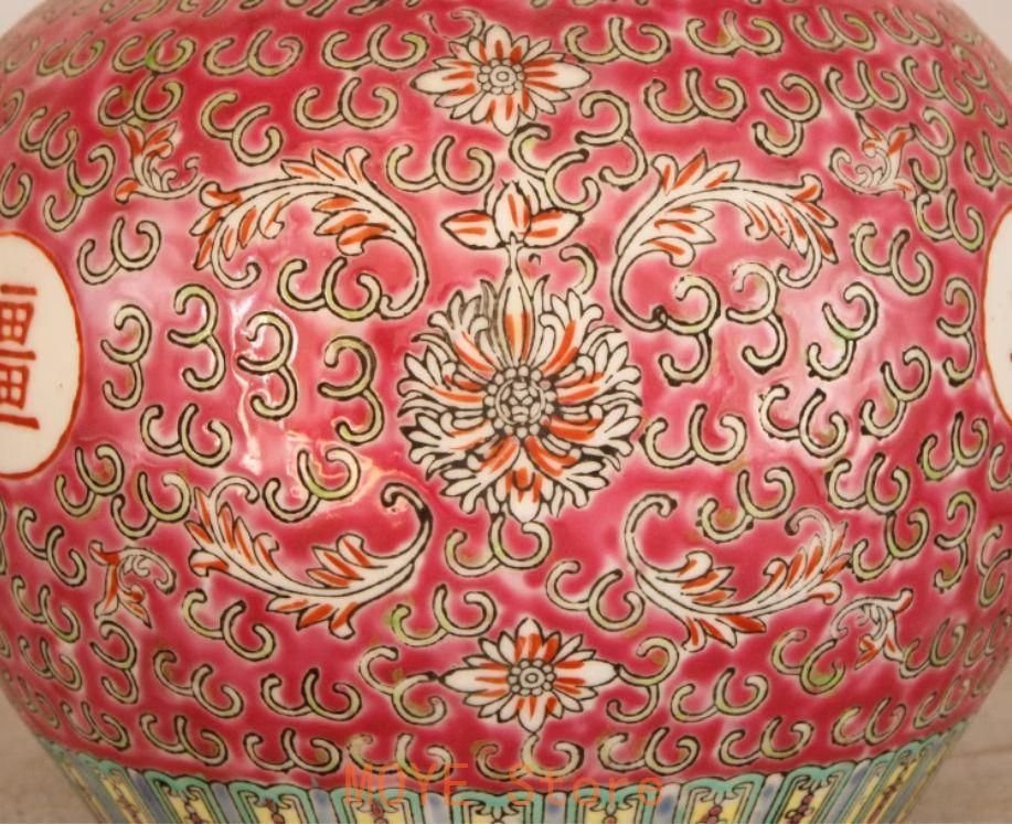 万寿無疆スイカ缶お 茶缶 景徳鎮 陶磁器 装飾品 現代工芸品美術品 置物