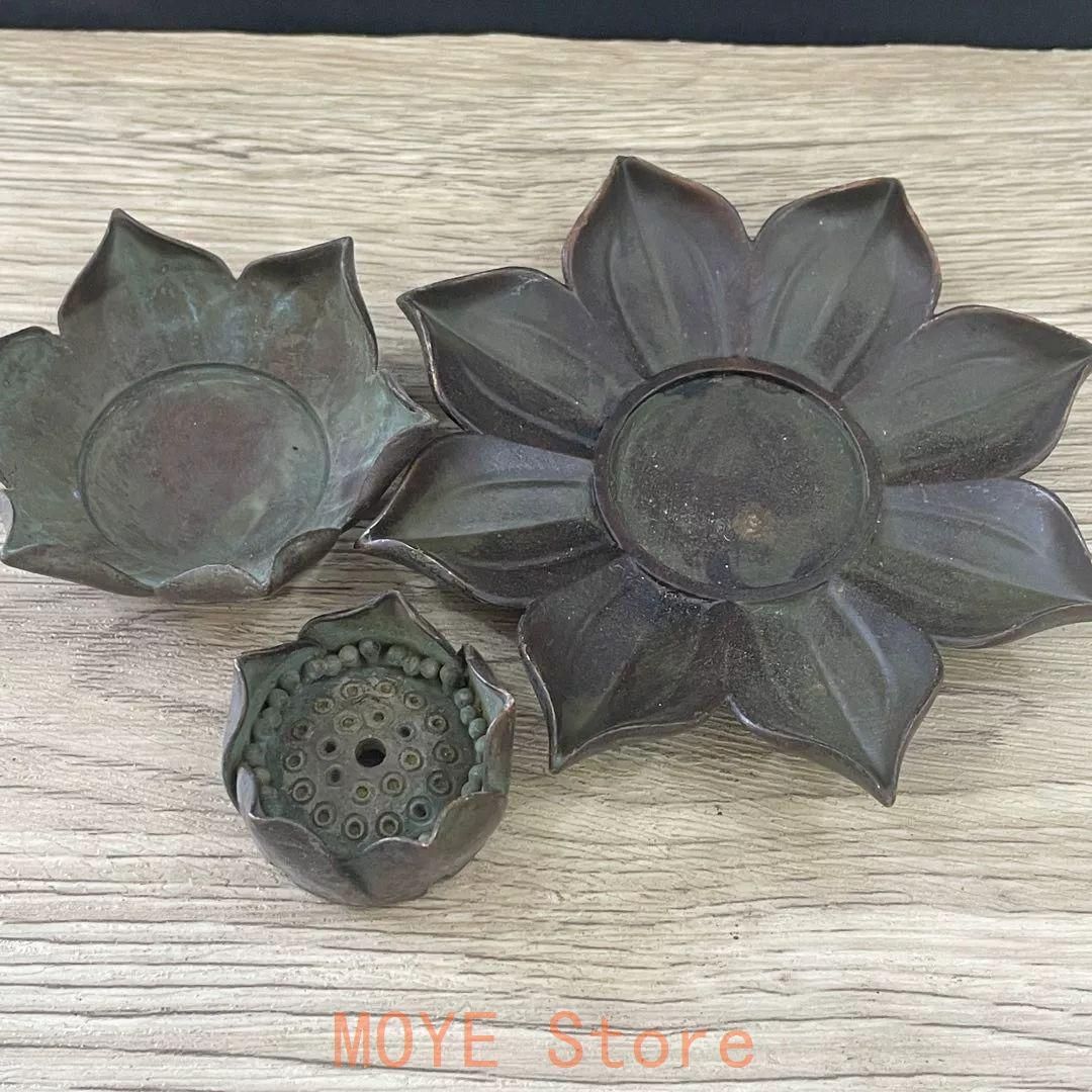 銅器 香炉 蓮花香挿 倒流香 茶台香炉 香道具 装飾品 工芸品 置物