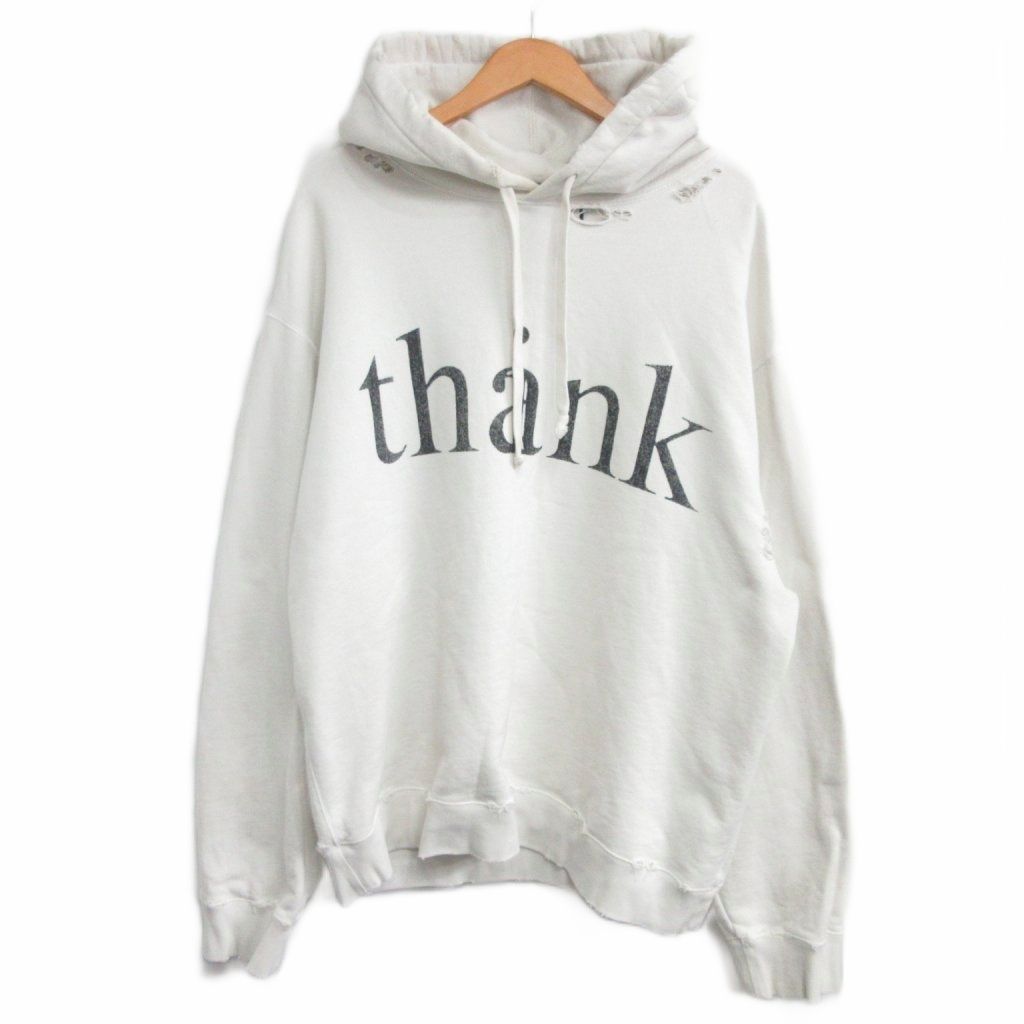 新品未使用 Gucci ホワイト トラ プリント パーカー グッチ GUCCI 美品 20AW Think/Thank ヴィンテージ加エ プルオーバー