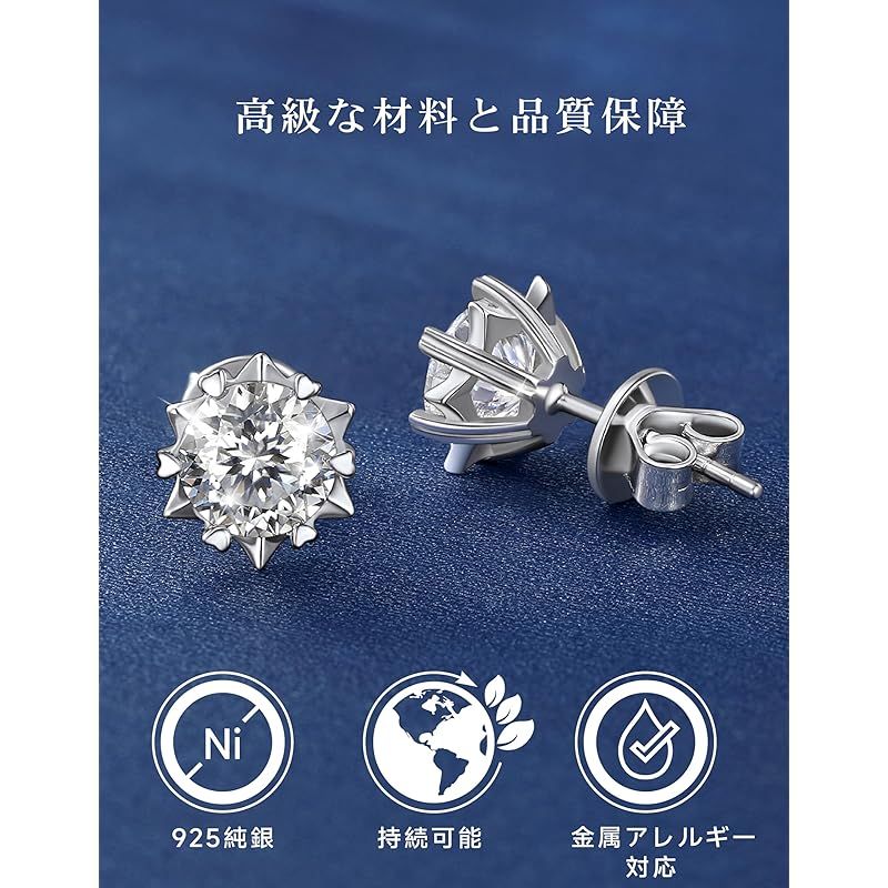 新品】 MomentWish モアサナイト ピアス レディース メンズ 雪の結晶 1