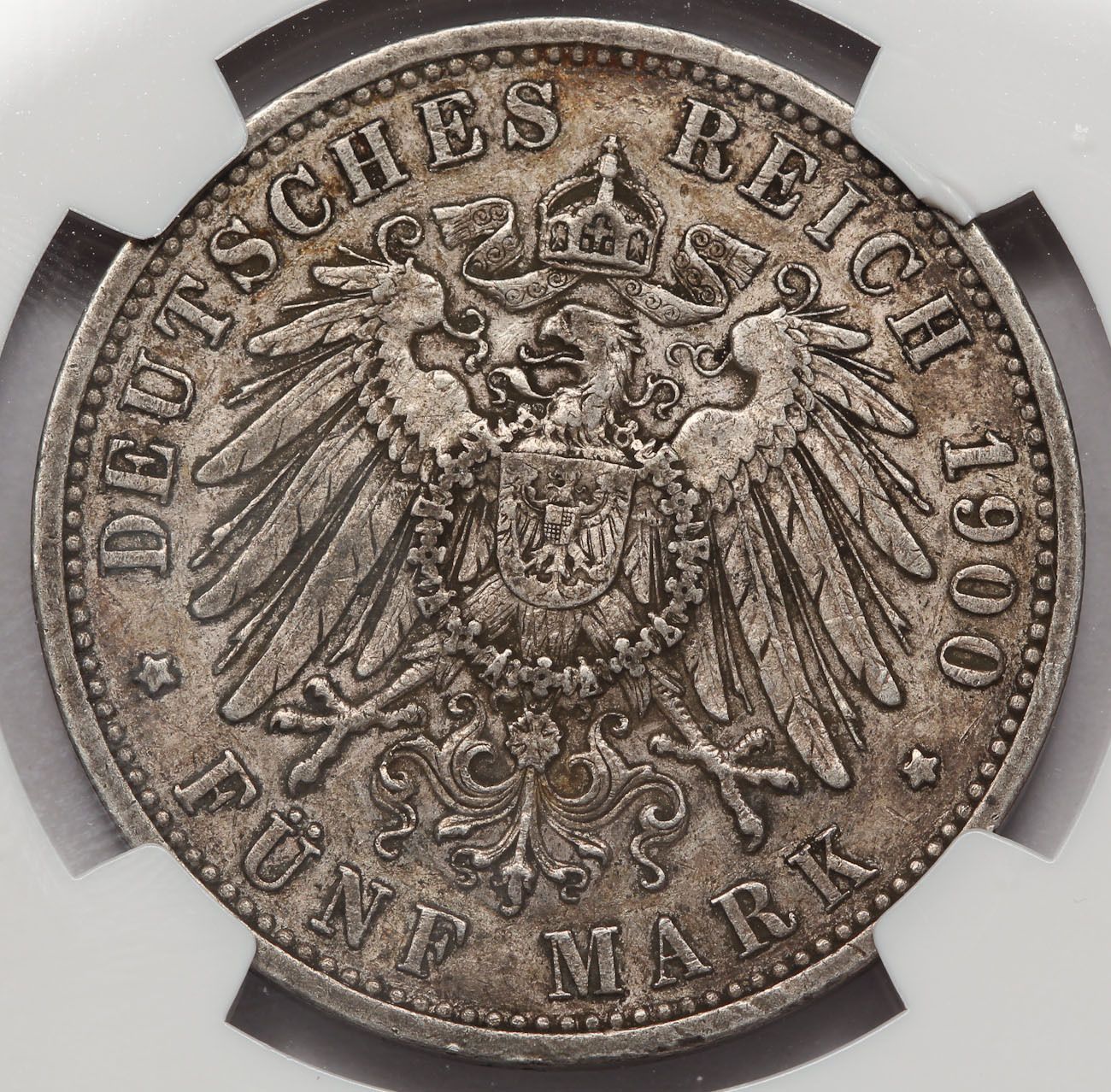 1900 G ドイツ バーデン 5 5マルク銀貨 NGC XF40 KM #268 フリードリヒ