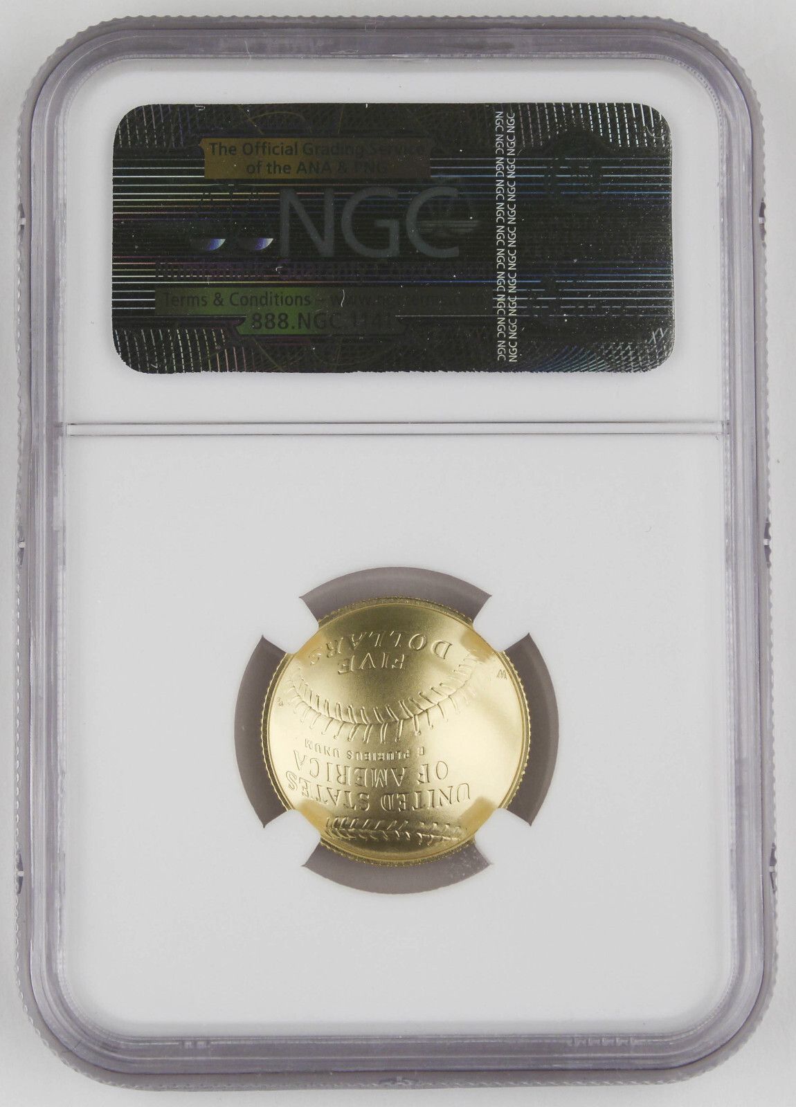 2014年 W 5ドル金貨 野球殿堂未流通コイン NGC MS 70