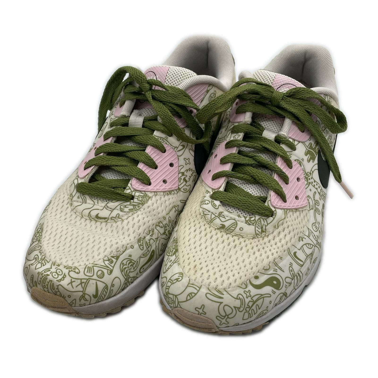 中古 ナイキ NIKE ゴルフシューズ 26.5cm ホワイト×グリーン エア