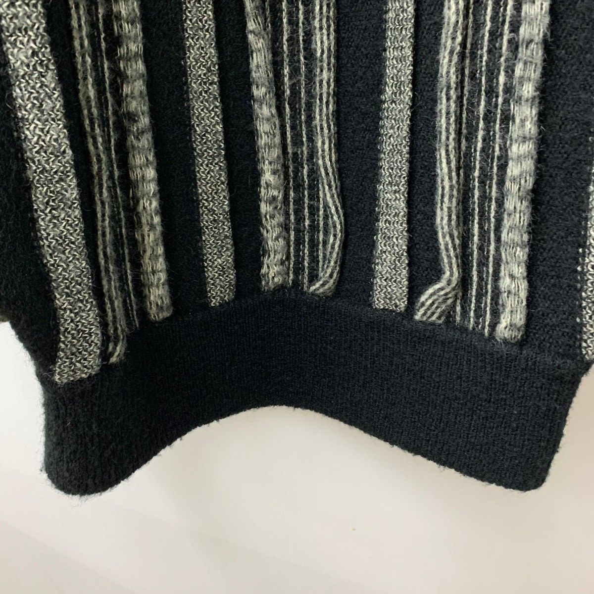 ISSEYMIYAKEMEN　筆タグ　黒　デザインニット　イッセイミヤケメン 80s イッセイミヤケメン Vintage ISSEY MIYAKE MEN 筆タグ ショール