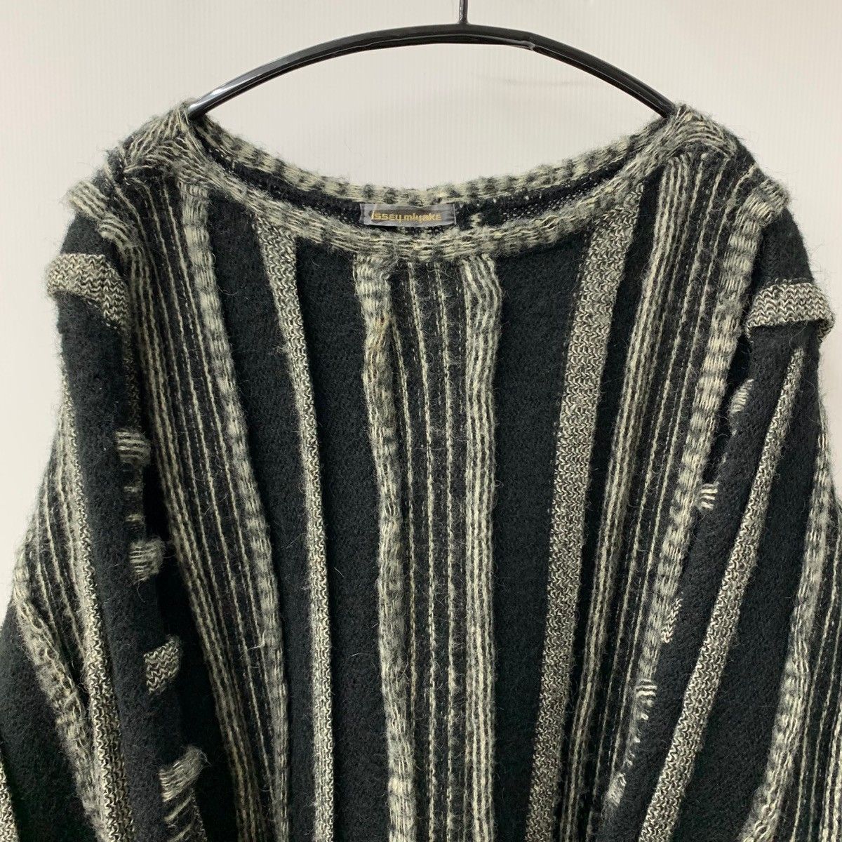 イッセイミヤケ ISSEY MIYAKE 80s ボートネック ストライプ ニット 筆 