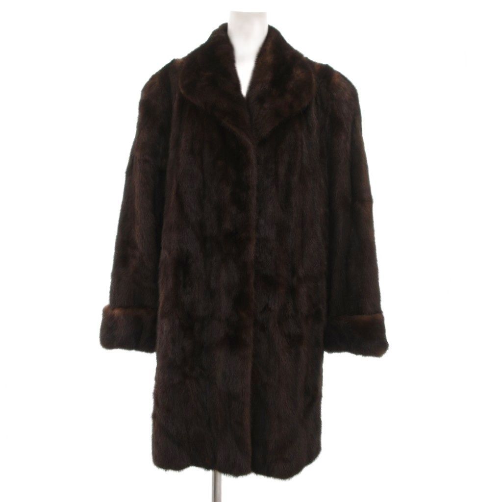 EMBA エンバ ミンク スタンドカラー ファーコート ミドル丈 毛皮コート EMBA エンバ ミンク スタンドカラー ファーコート ミドル丈 毛皮コート