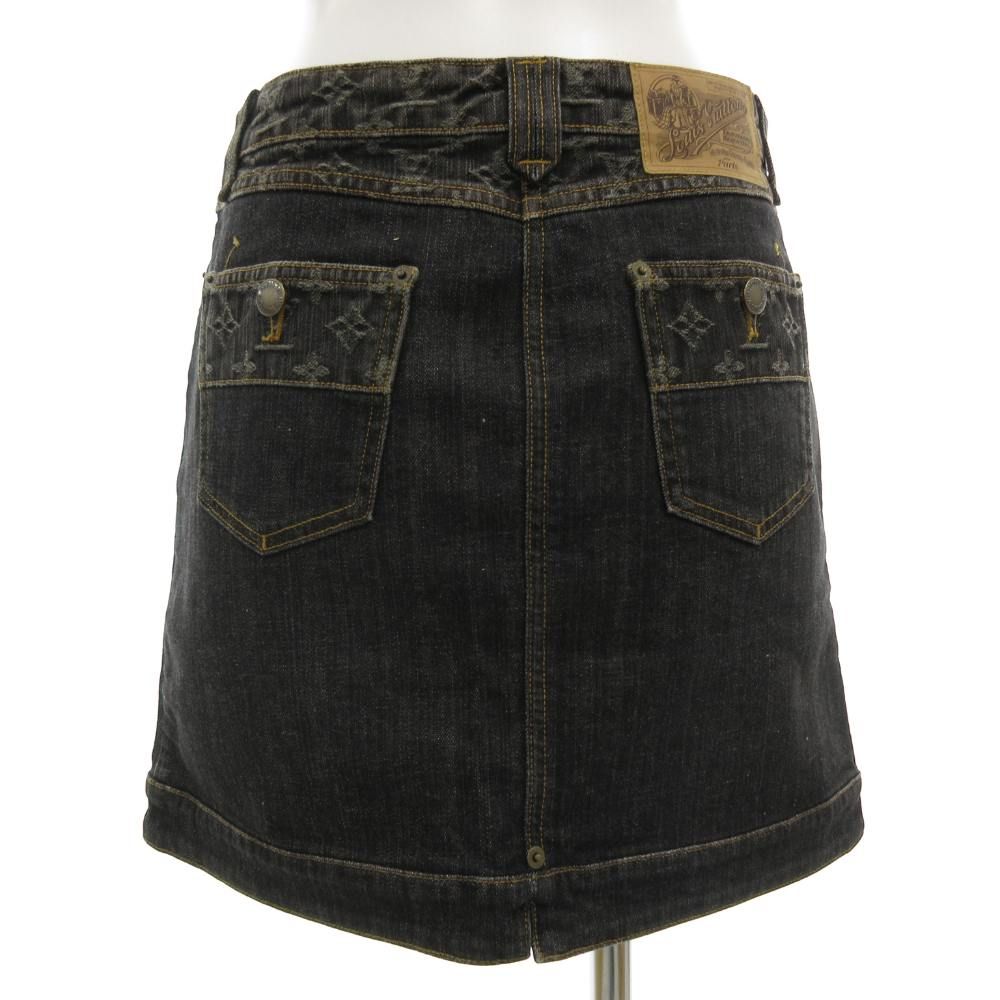 ルイヴィトン デニム スカート イタリア製 サイズ36 ルイヴィトン LOUIS VUITTON モノグラムデニムスカート ミニ 36