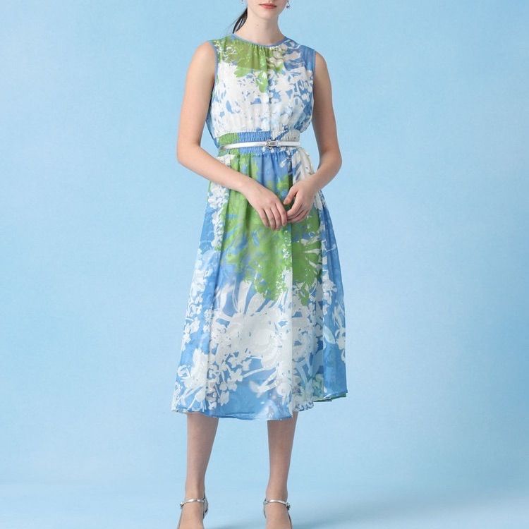 【新品タグ付き】ANAYI レオパードプリント シャーリングワンピース 957】新品 アナイ レオパードプリントシャーリングワンピース アイスグレー