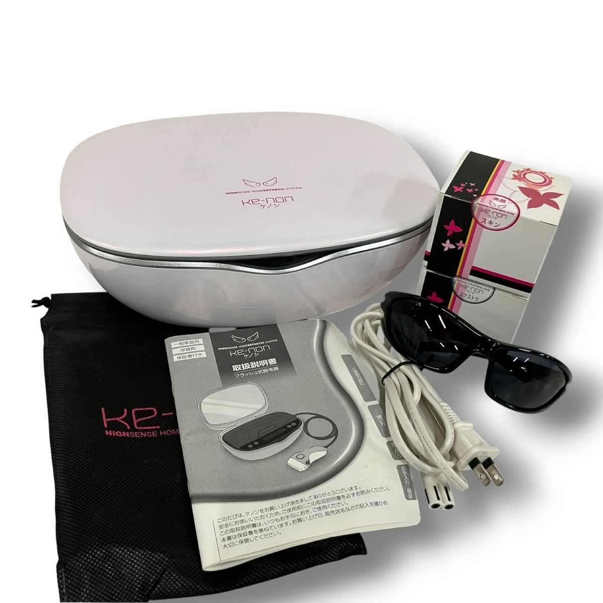 美品♥MF6 ケノン　フラッシュ式脱毛器　NIPL－2080カートリッジ3個付き ケノン NIPL-2080 Ver 8.0 家庭用フラッシュ式脱毛器 2019年製 美容