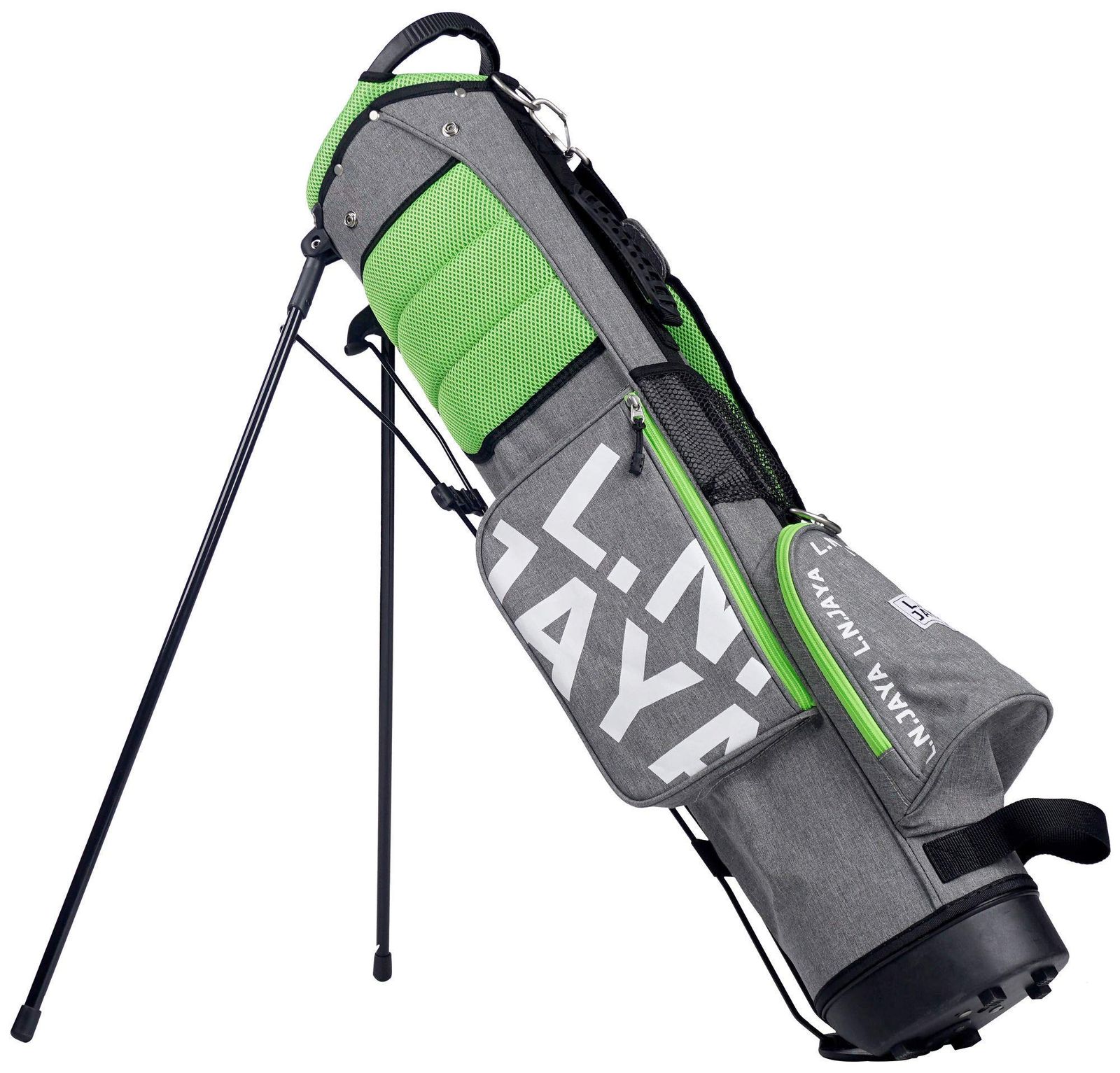 LNJAYA グレー/グリーン キャディバッグ　スタンド L.N.JAYA スタンド式ゴルフバッグ グレー/グリーン レザックス