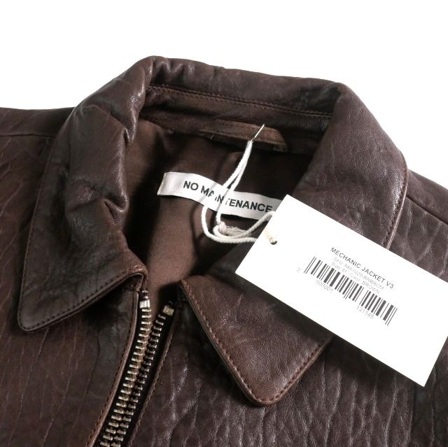 【中古】未使用品 ノーメンテナンス NO MAINTENANCE 25AW MECHANIC JACKET V3 ラムレザー メカニックジャケット M ブラウン ノーメンテナンス NO MAINTENANCE 25AW MECHANIC JACKET V3 ラムレザー