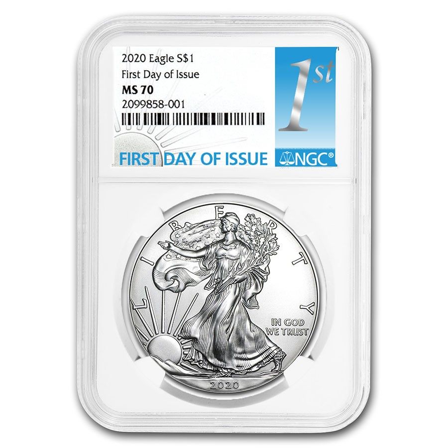2020年 アメリカン・シルバー・イーグル MS-70 NGC（発行初日） - メルカリ
