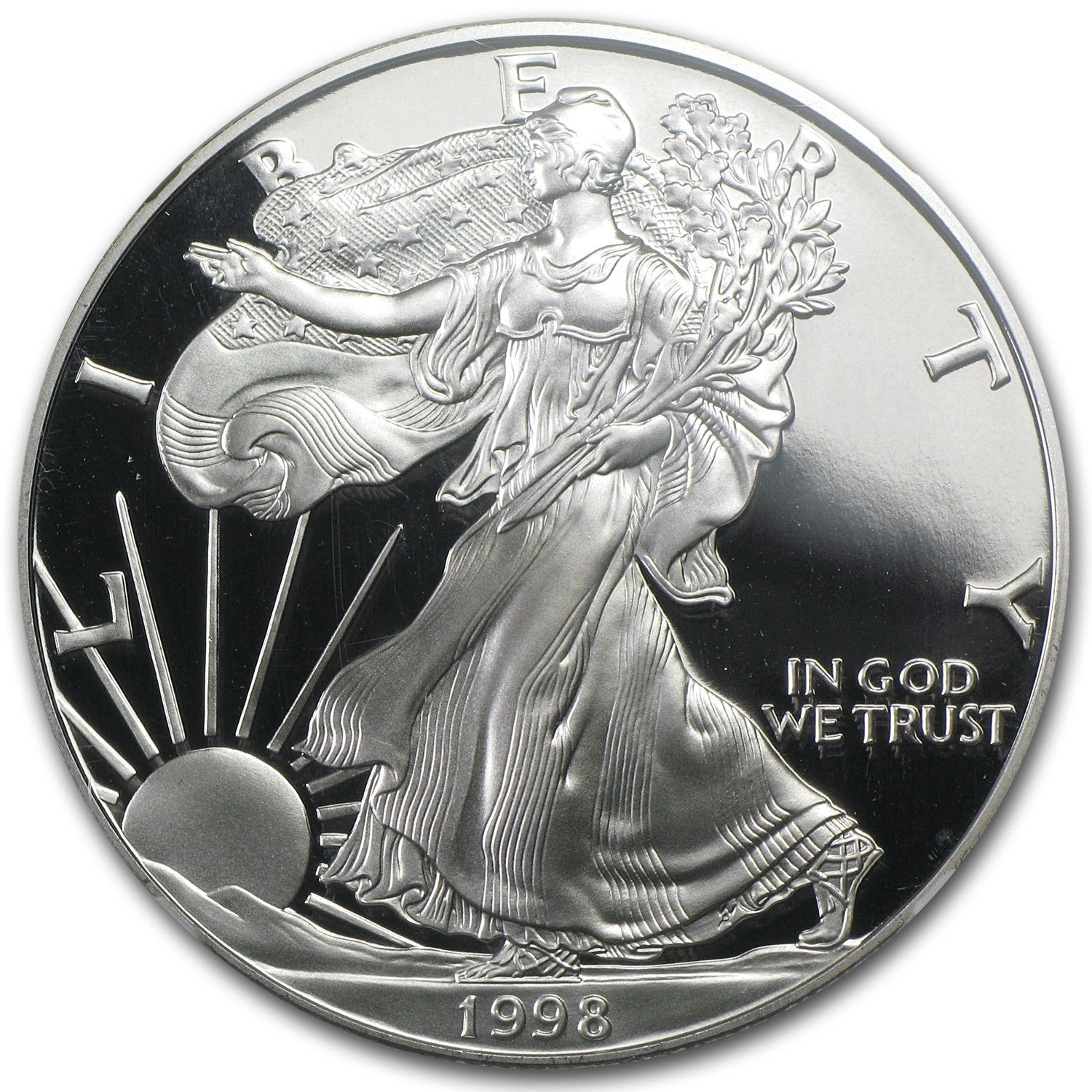 1998年 アメリカンイーグル銀貨 PF 69 1998-P プルーフ アメリカン シルバー イーグル PF-69 NGC - メルカリ