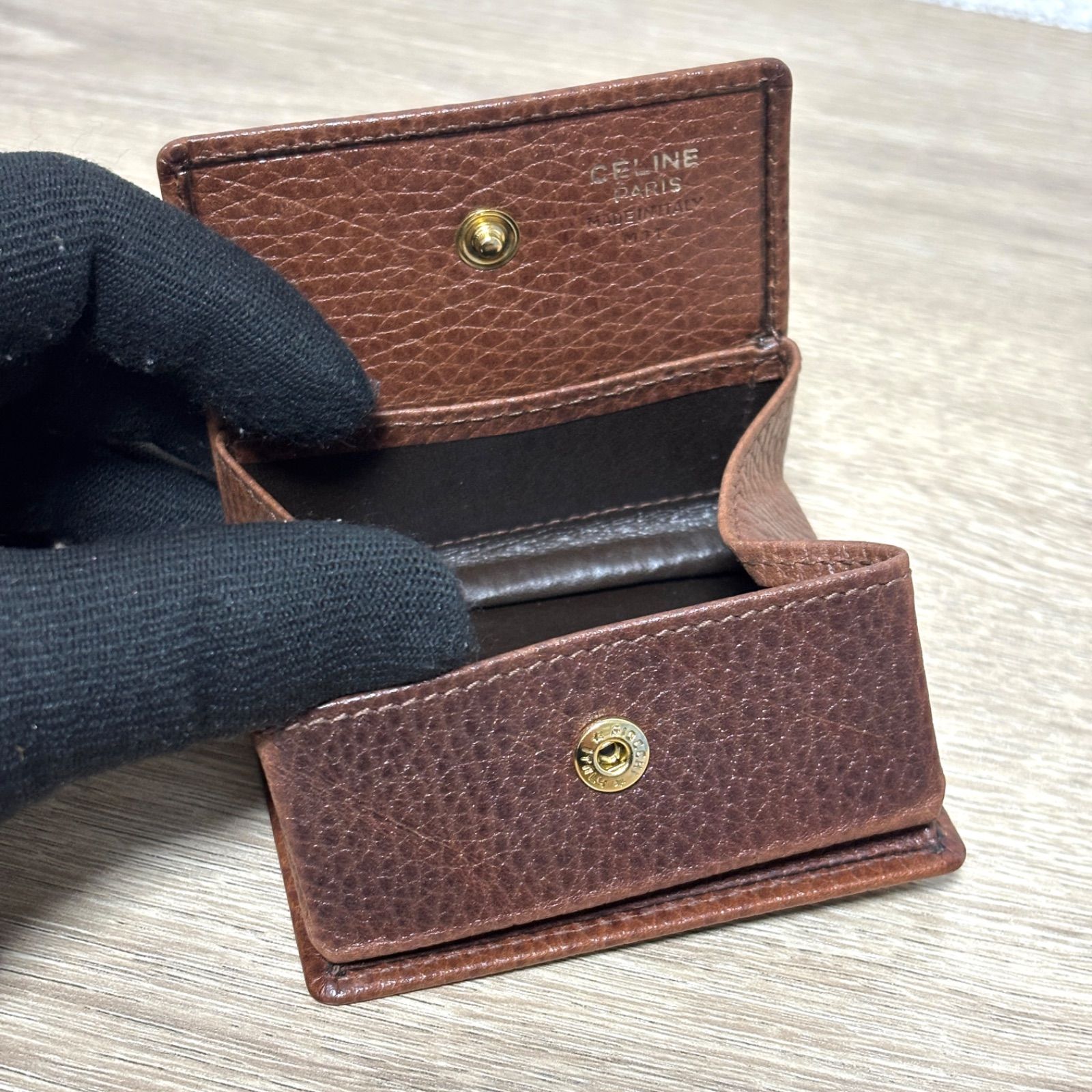 希少 CELINE セリーヌ ヴィンテージ スクエア コインケース 小銭入れ