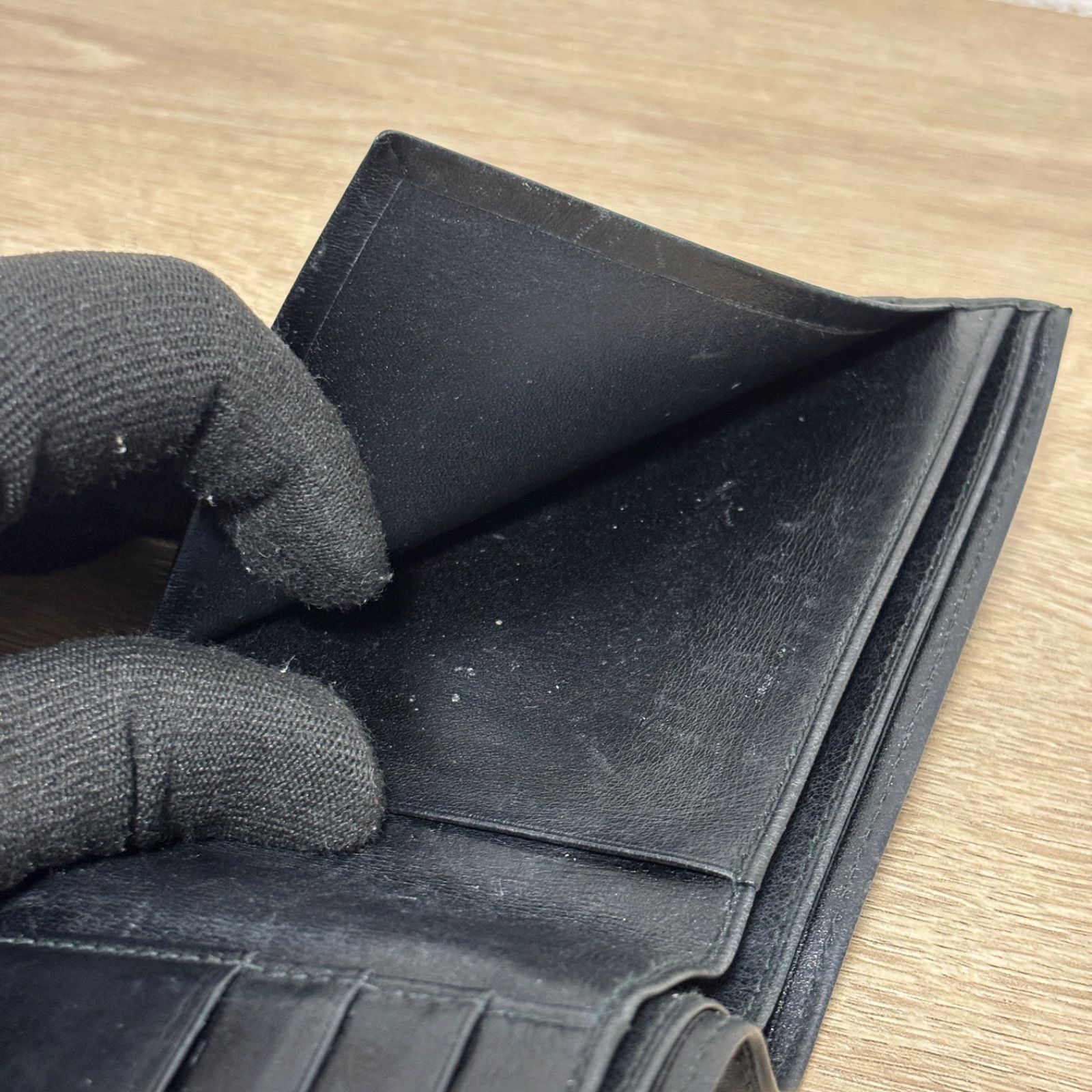 Cartier カルティエ 二つ折り財布 ブラック 黒 レザー 本革 メンズ