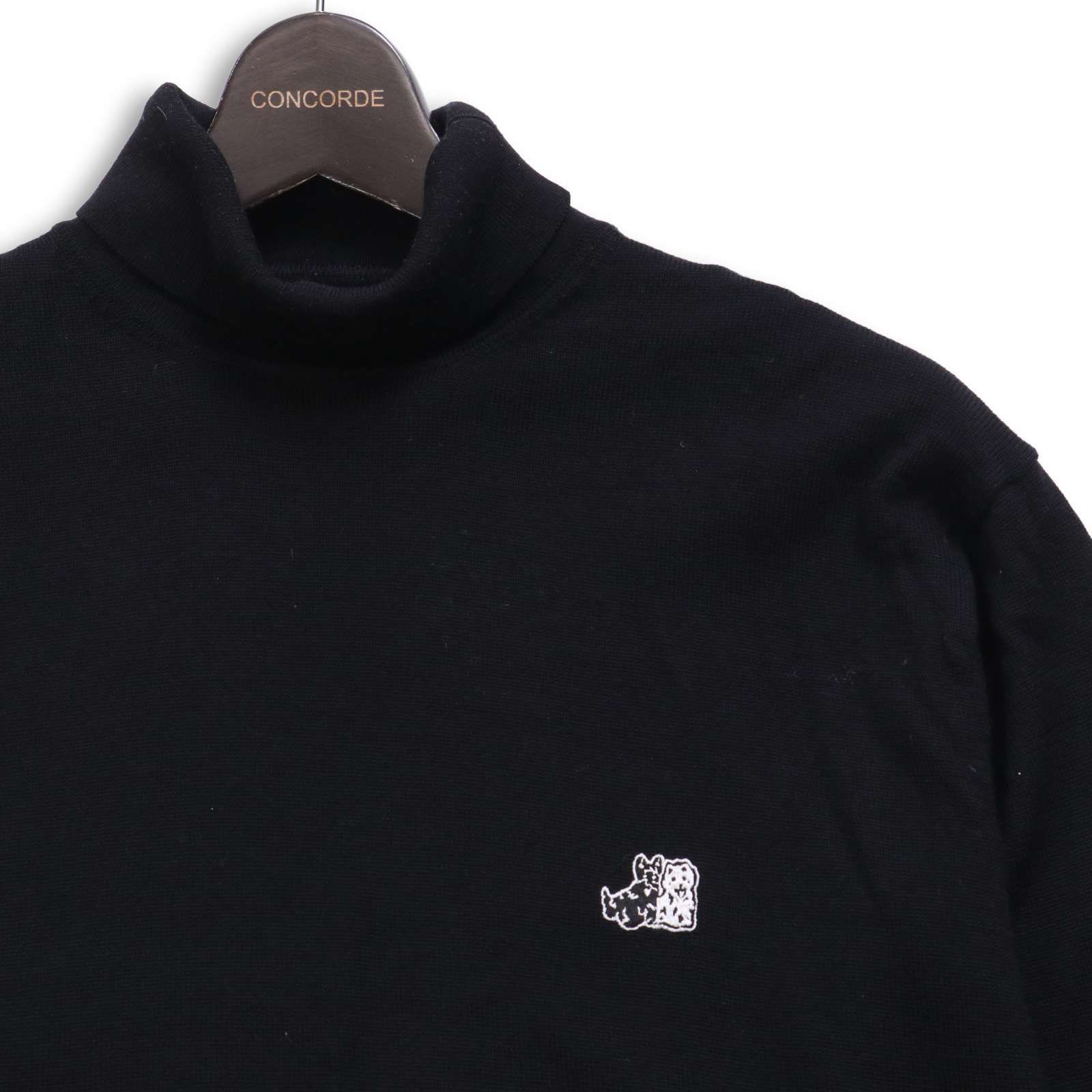 BLACK&WHITE ブラック＆ホワイト ゴルフ ウール100％☆ ロゴ刺繍