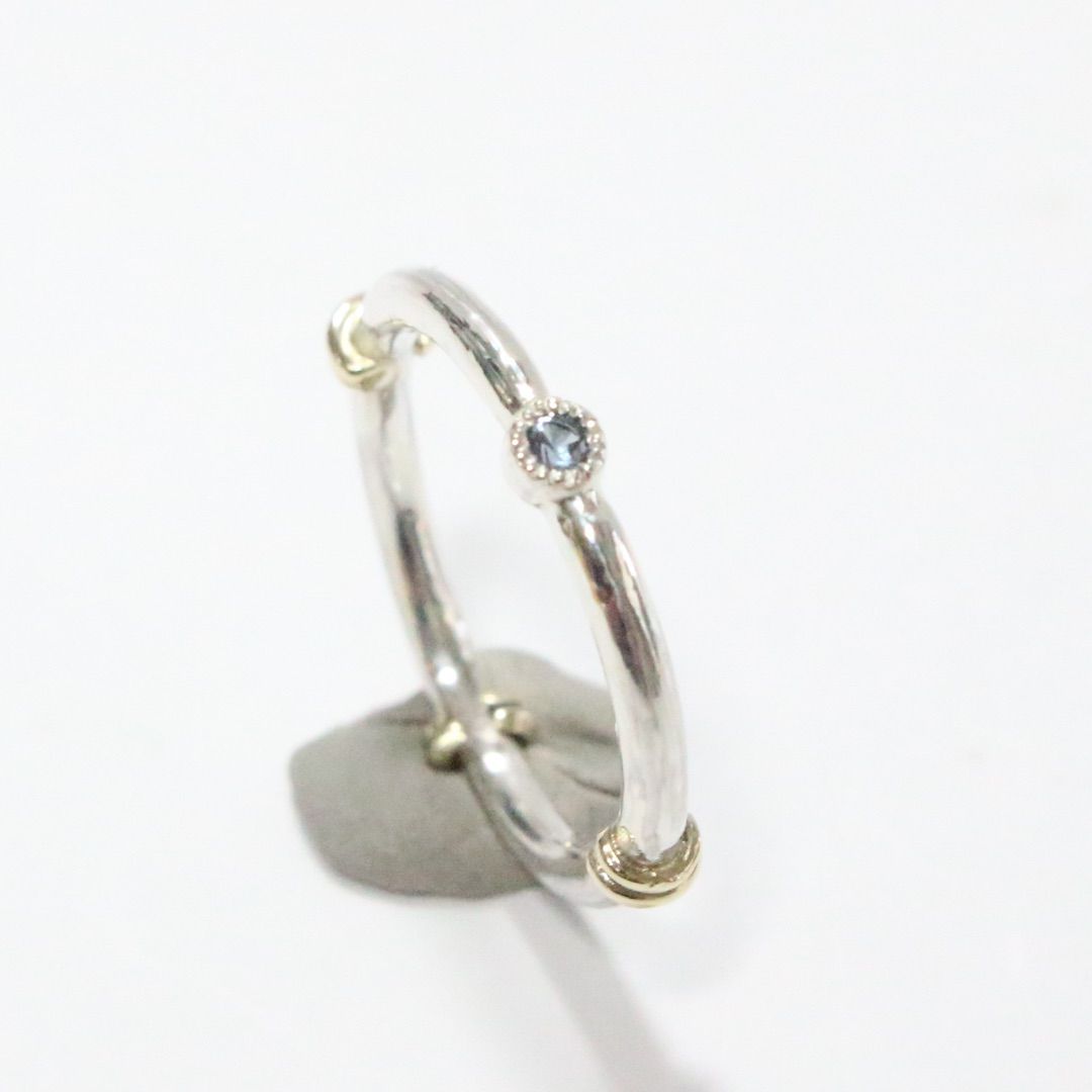 青紫色系カラーチェンジガーネットk10小ワッカデザインシルバーリング