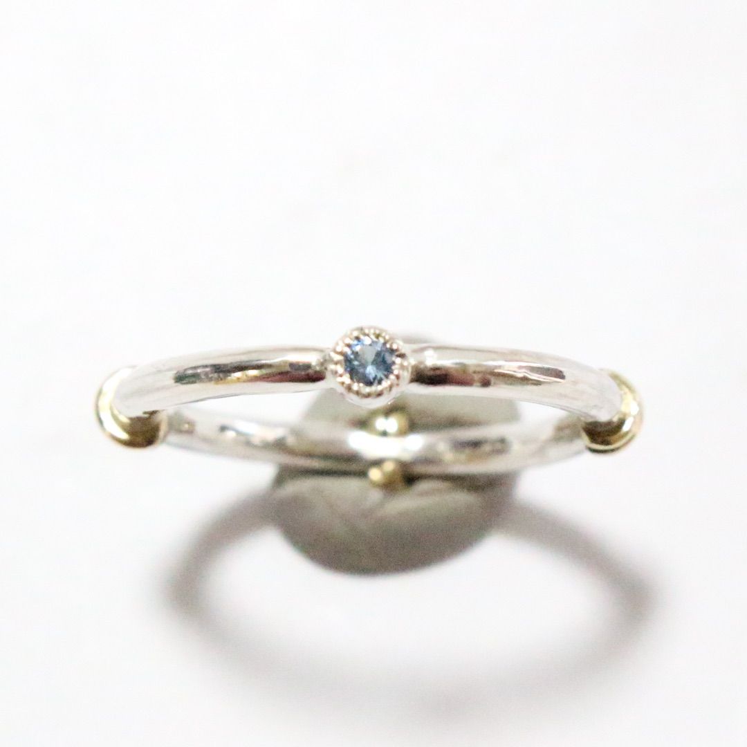 青紫色系カラーチェンジガーネットk10小ワッカデザインシルバーリング