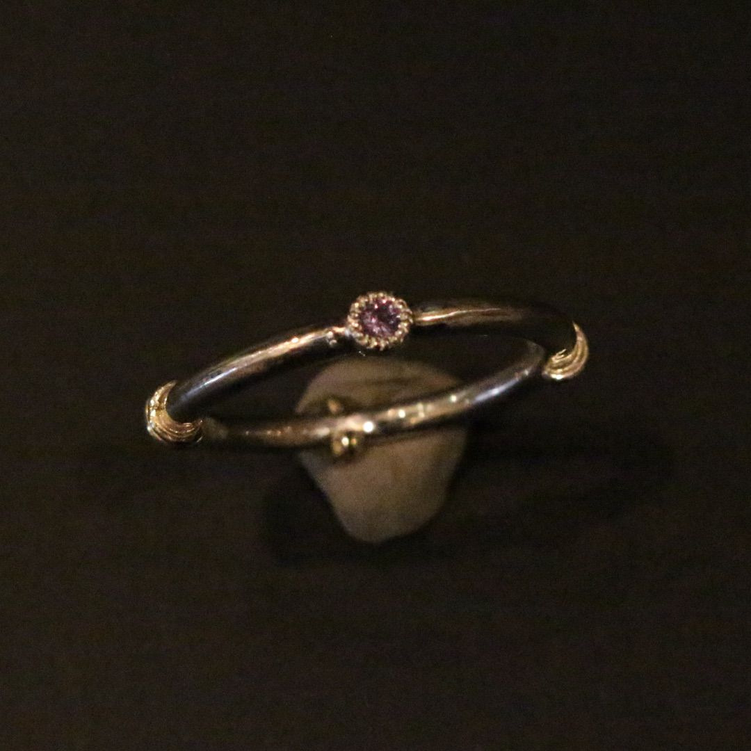 青紫色系カラーチェンジガーネットk10小ワッカデザインシルバーリング