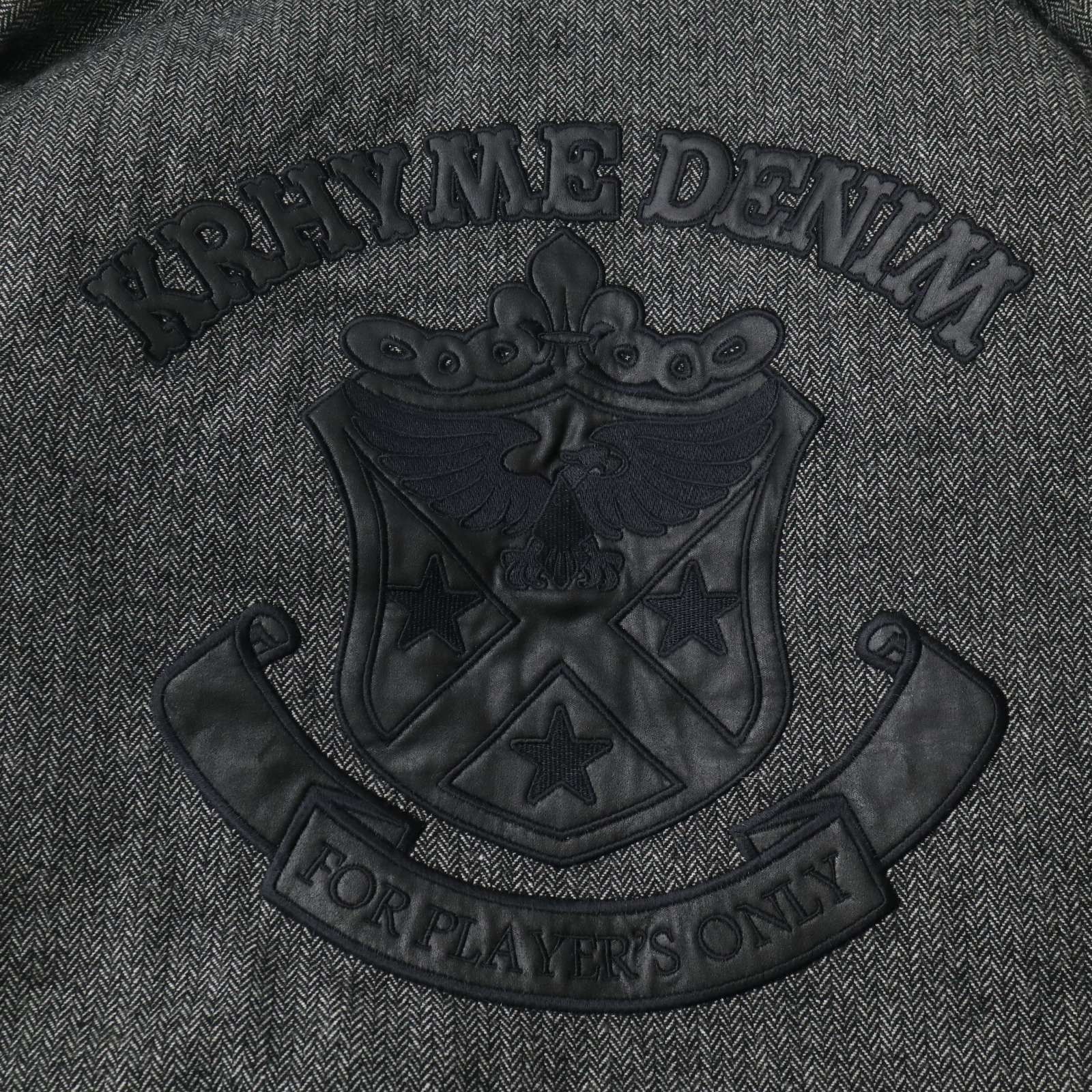 KRHYME DENIM クライムデニム リアル ファー☆ ロゴ刺繍 ウール