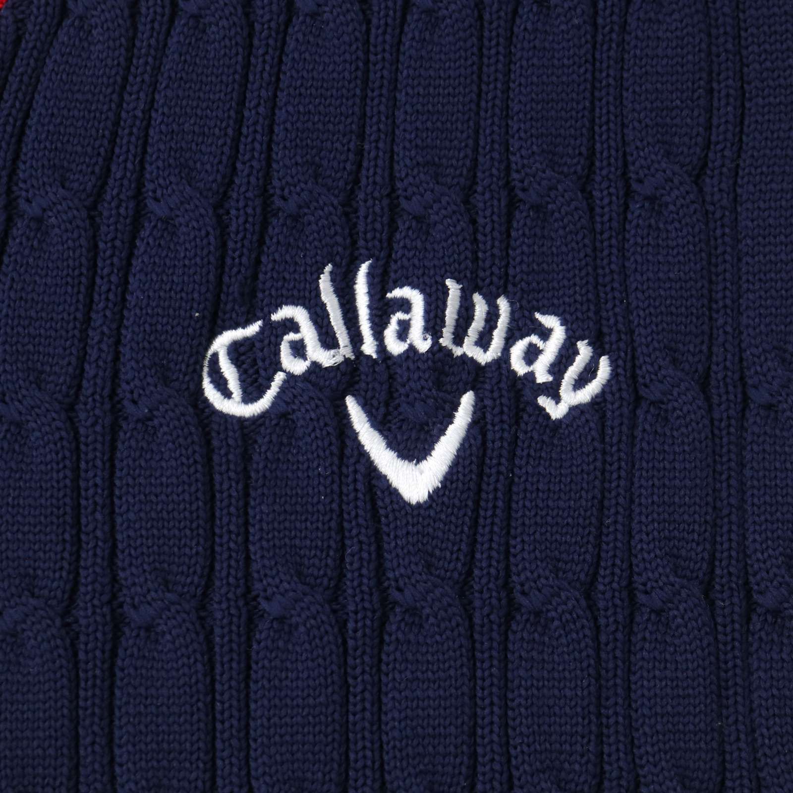 美品☆ Callaway キャロウェイ ゴルフ 通年 ロゴ☆ ケーブル編み V