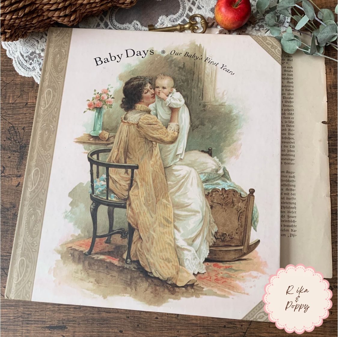 ビクトリアン調 洋書 Baby Days Our Baby's History ベビーメモリアル