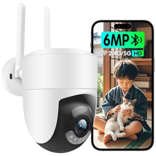 600万超高画素・自動追跡機能】AESTIQUO 防犯カメラ 屋外 無線 360°全