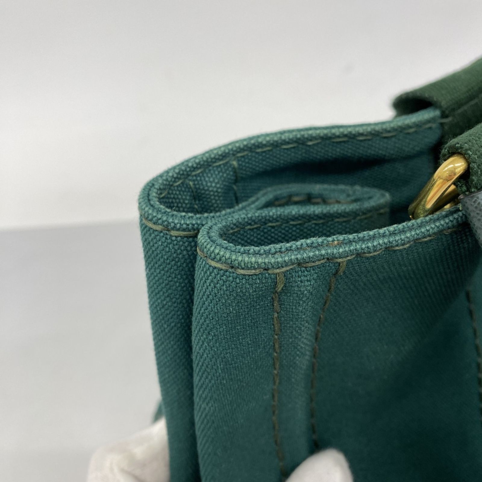 プラダ(Prada) プラダ ハンドバッグ カナパ キャンバス グリーン 2way