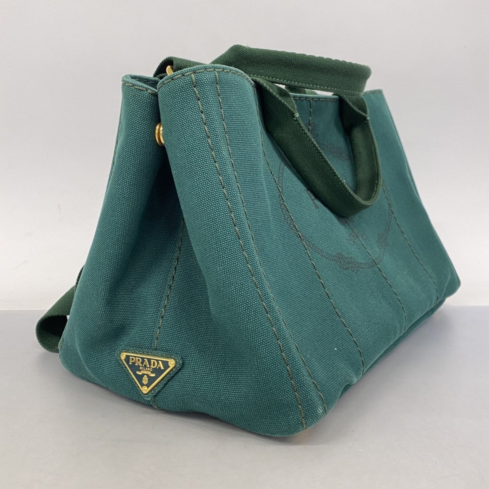 PRADA プラダ カナパ キャンバス ハンドバッグ グリーン プラダ(Prada) プラダ ハンドバッグ カナパ キャンバス グリーン 2way