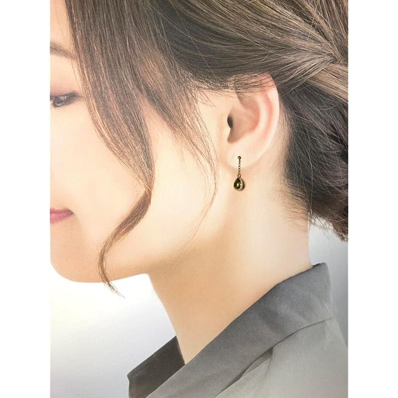 k10 ペリドット　チェーン　ピアス 新品】 K10 ペリドット 雫型チェーンぶら下がりピアス - メルカリ