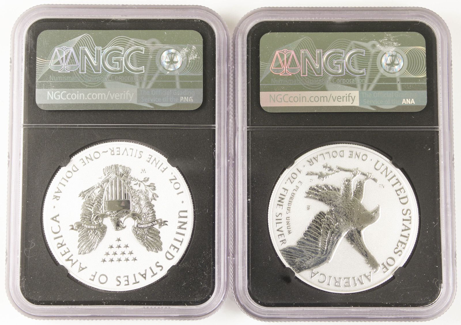 2021年 1ドル リバースプルーフ シルバーイーグル 2枚セット NGC PF70