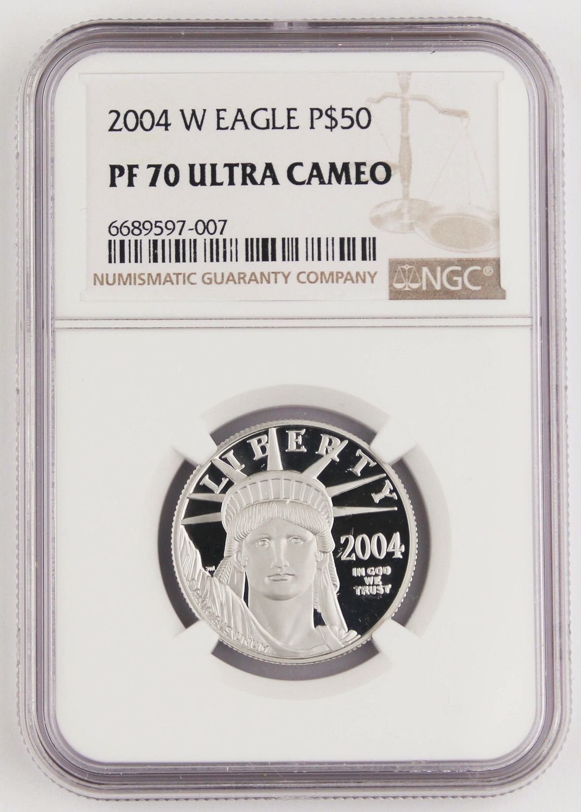 2004年 W $50 1/2オンス 9995 プラチナ アメリカンイーグル プルーフ