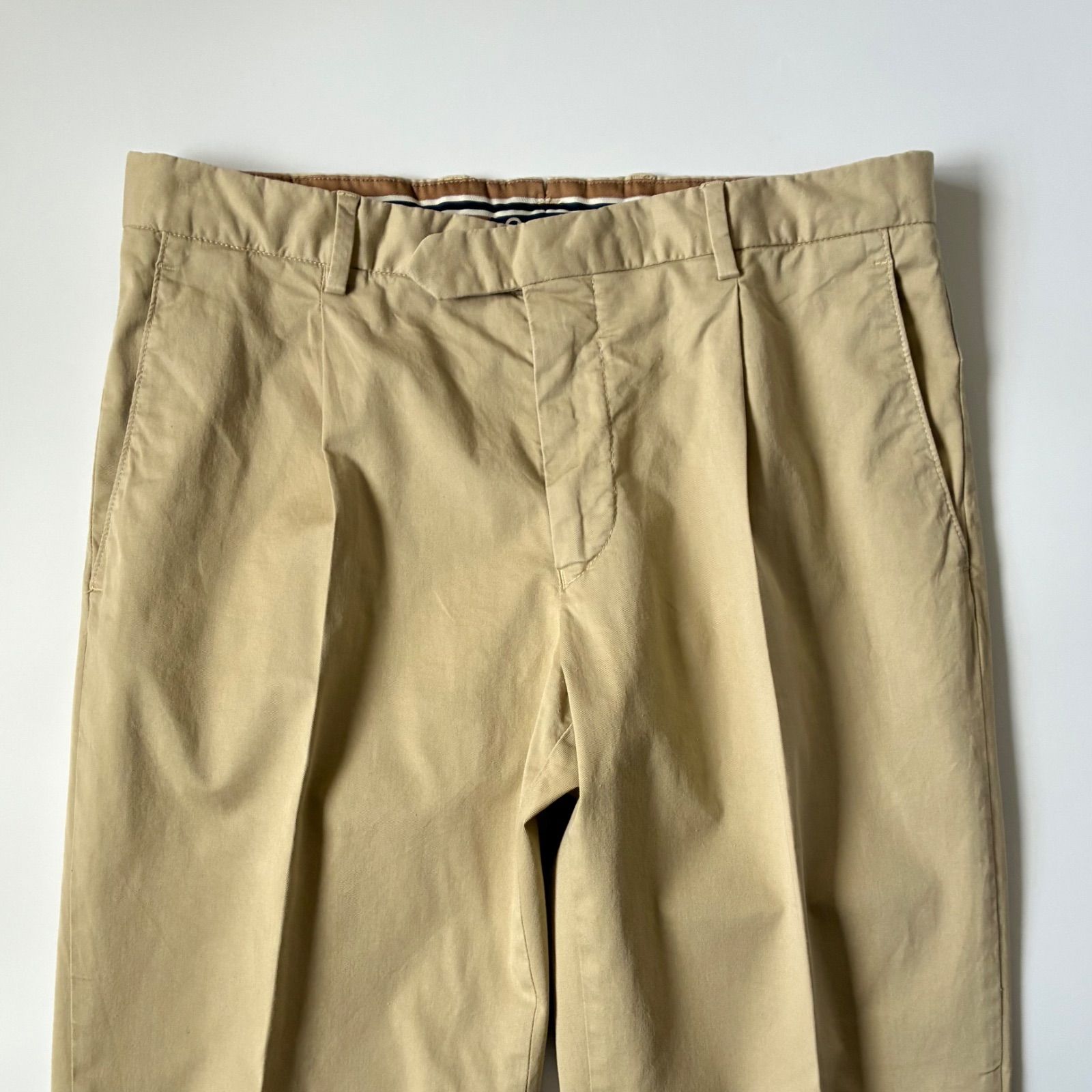 GERMANO / BEAMS F別注 コットンギャバジン ワンプリーツ スラックス