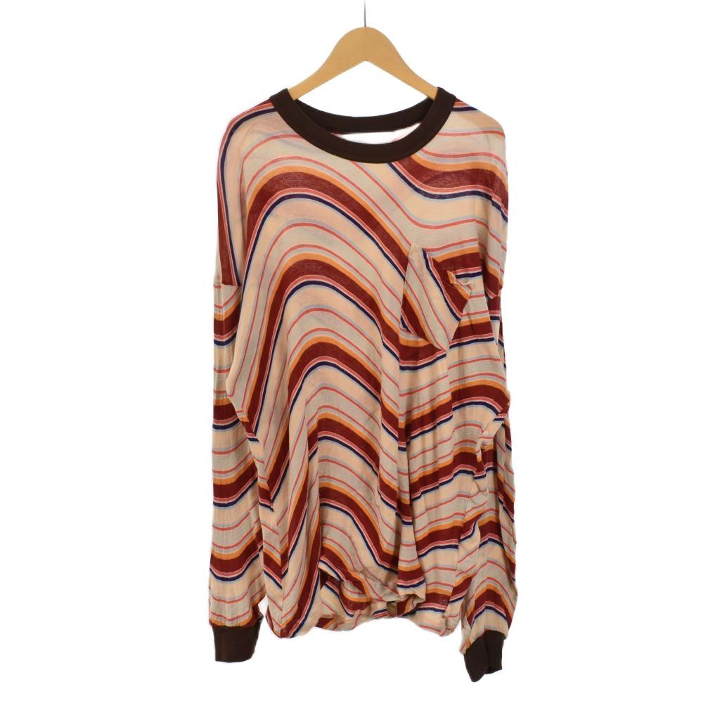 【中古】サスクワッチファブリックス SASQUATCH fabrix 25SS サイケデリック ボーダー 長袖Tシャツ M 25SS-CSL-001● サスクワッチファブリックス SASQUATCH fabrix 25SS L/S T-SHIRT