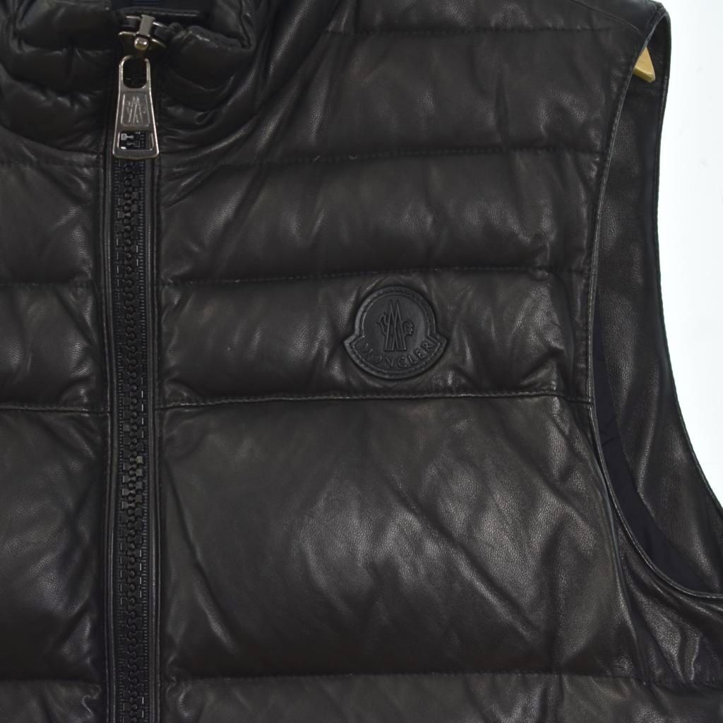 Moncler ダウンベスト モンクレール MONCLER 15AW DUPRES GILET ダウンベスト 羊革 0 黒