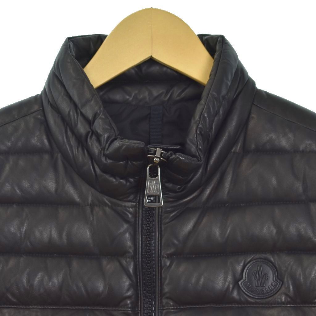 モンクレール MONCLER 15AW DUPRES GILET ダウンベスト 羊革 0 黒