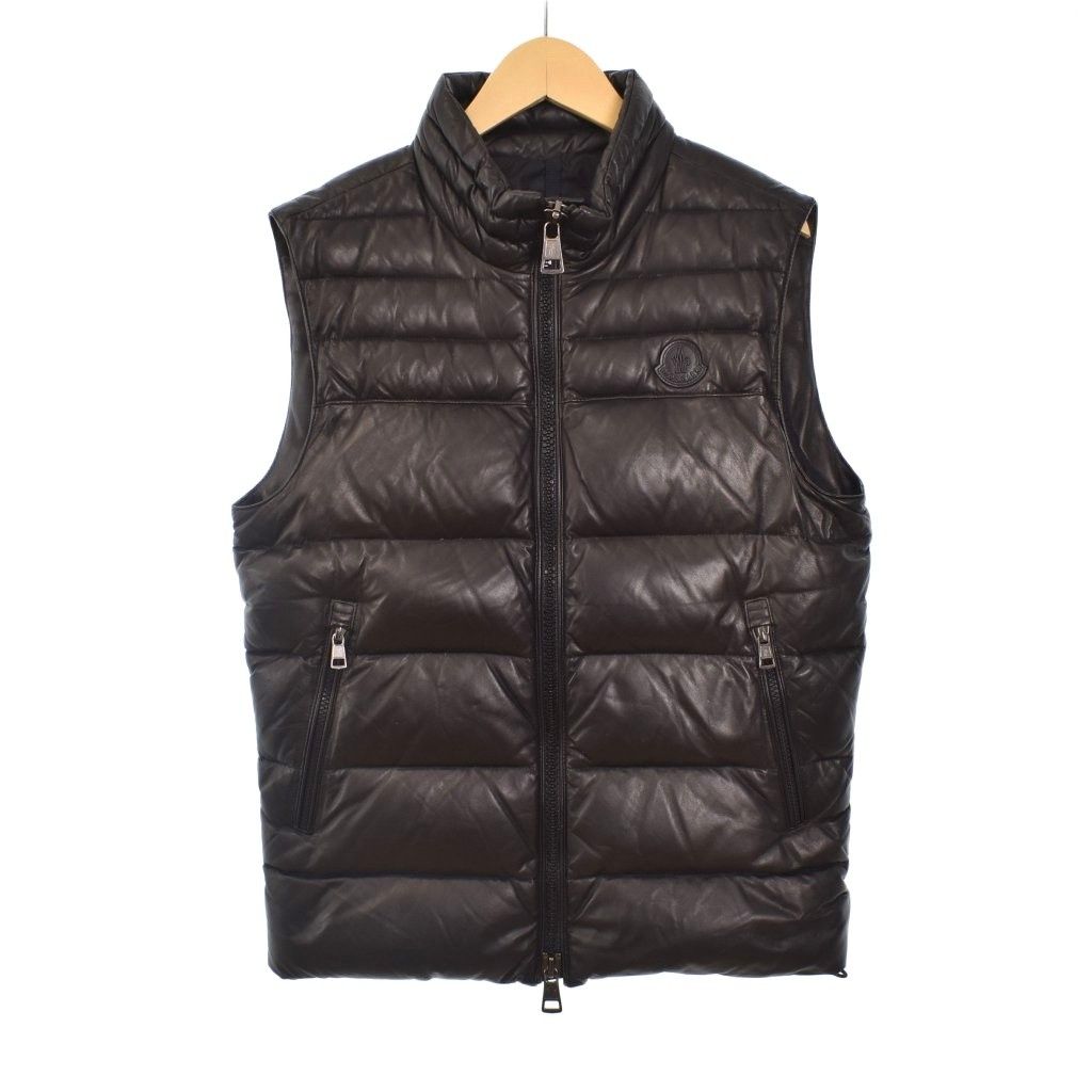 Moncler ダウンベスト モンクレール MONCLER 15AW DUPRES GILET ダウンベスト 羊革 0 黒