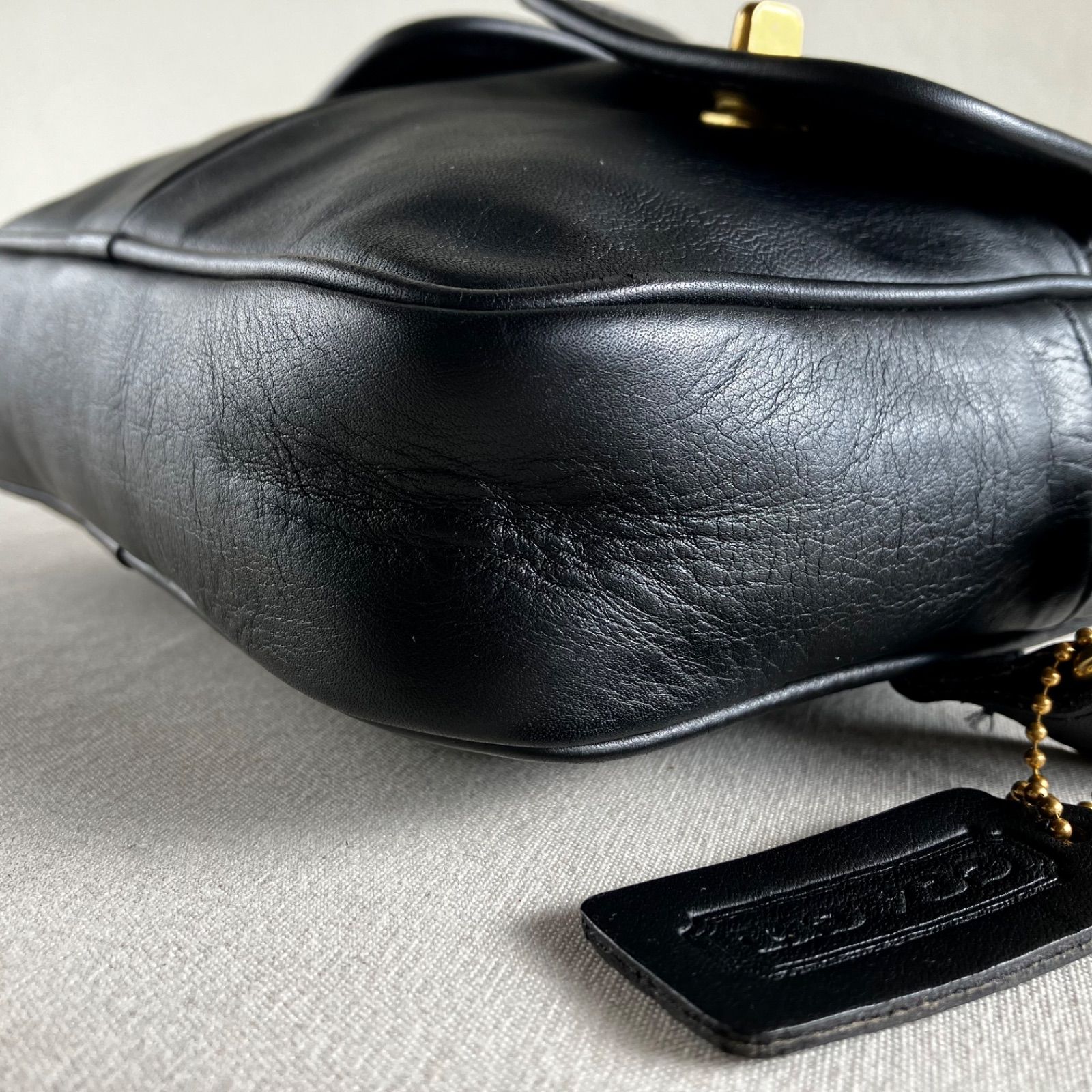 Vintage Coach Pocket Waist Pack Black Leather Belt Bag - メルカリ