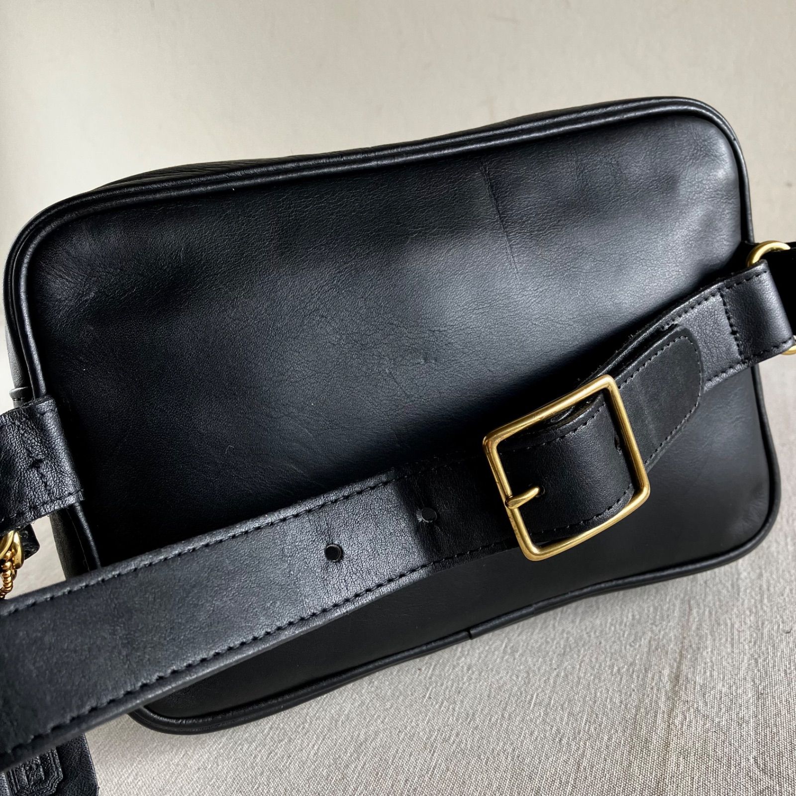 Vintage Coach Pocket Waist Pack Black Leather Belt Bag - メルカリ