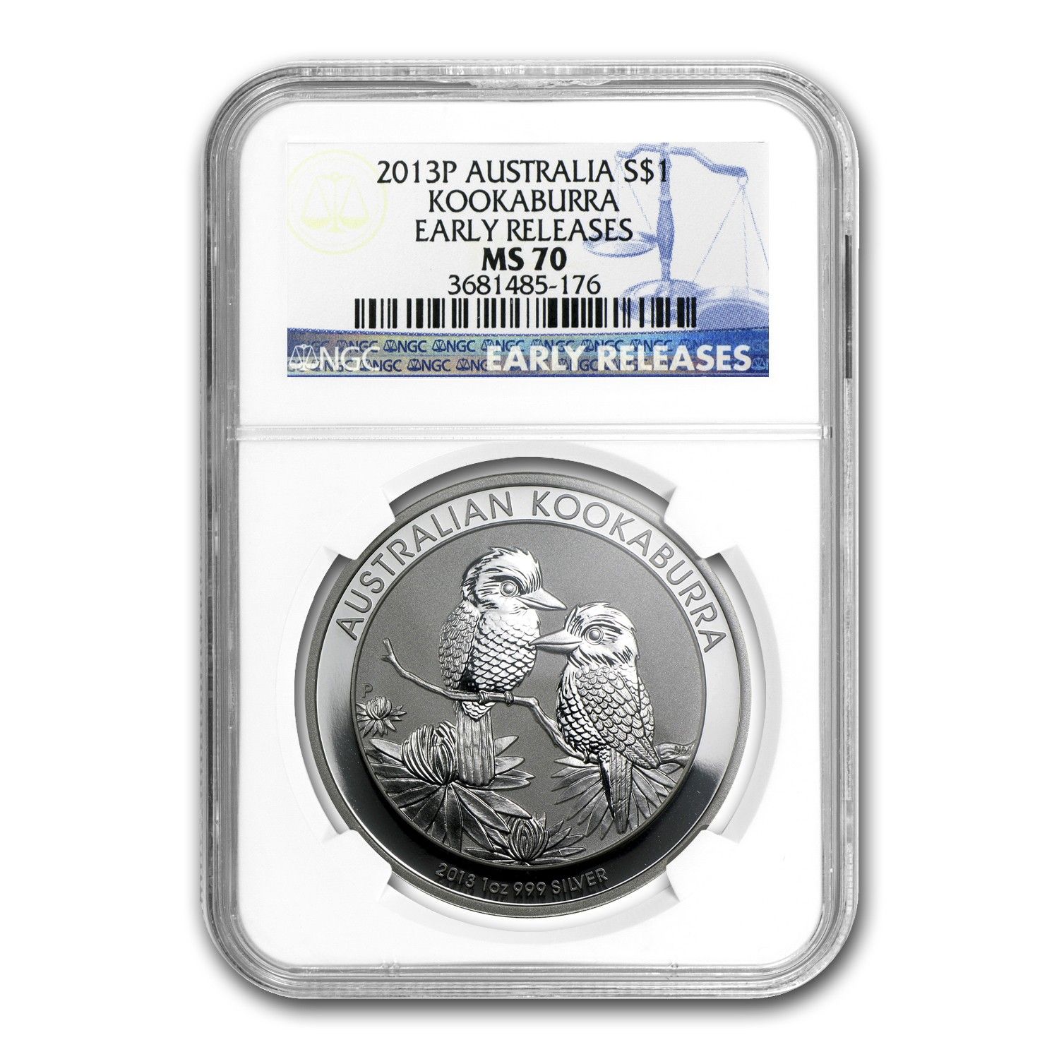 2013 アトラリア 1 オンス シルバー クッカバラ MS-70 NGC (ER) - メルカリ