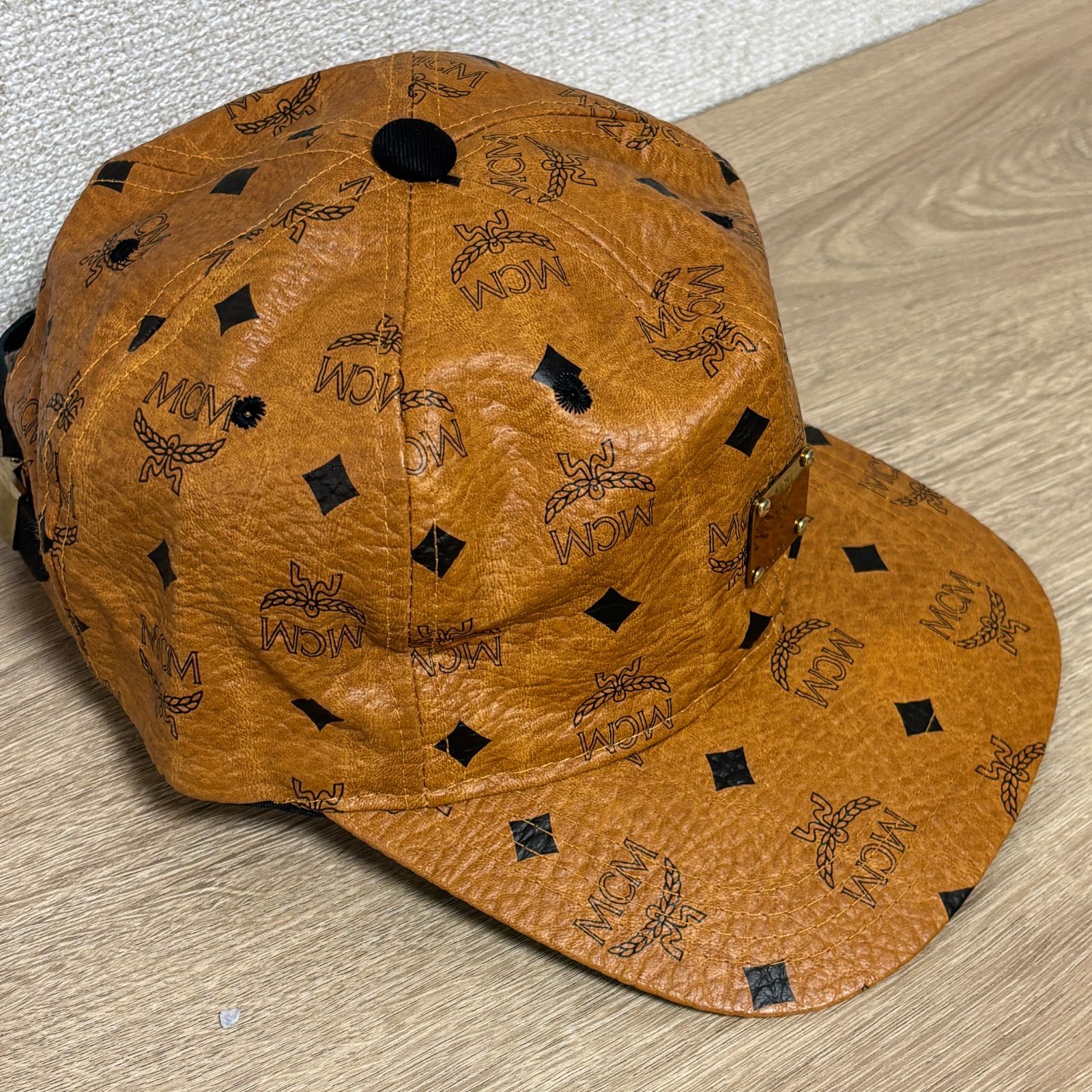 MCM エムシーエム ヴィセトス キャップ 帽子 ブラウン ロゴ 総柄