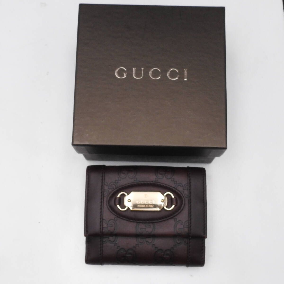 正規品】GUCCI グッチ Wホック財布 グッチシマ 二つ折り財布 GG ダーク