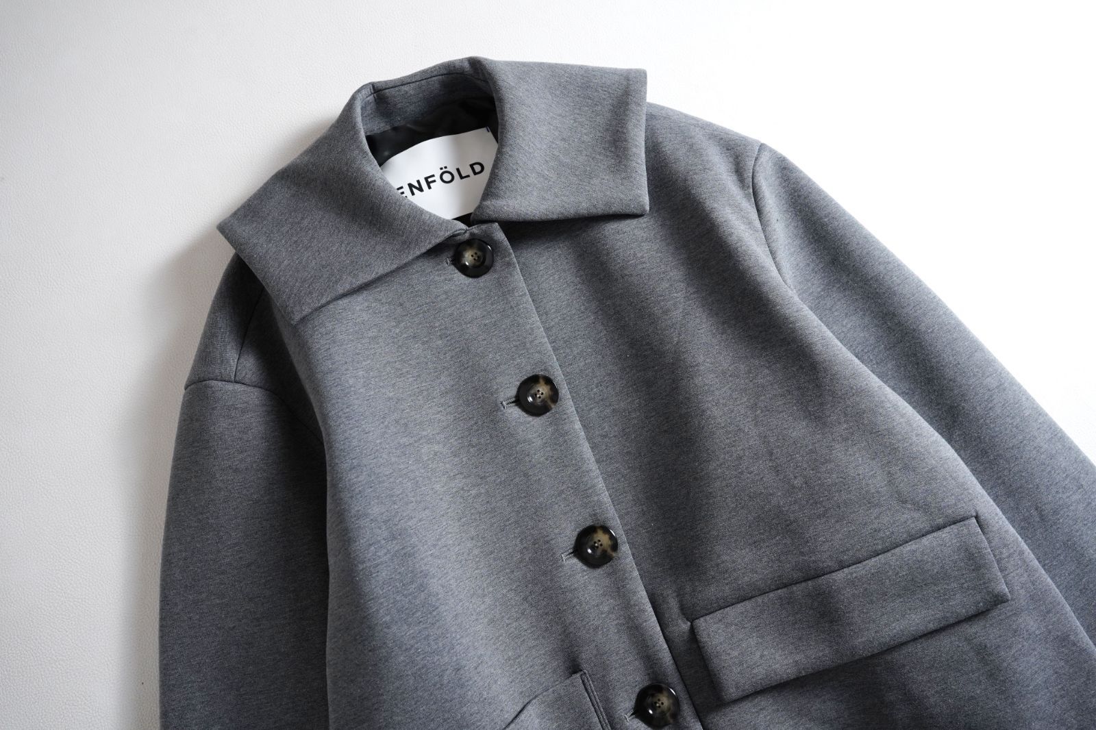 950t*美品 ENFOLD エンフォルド FLAT-COLLAR SILHOUETTE COAT フラット