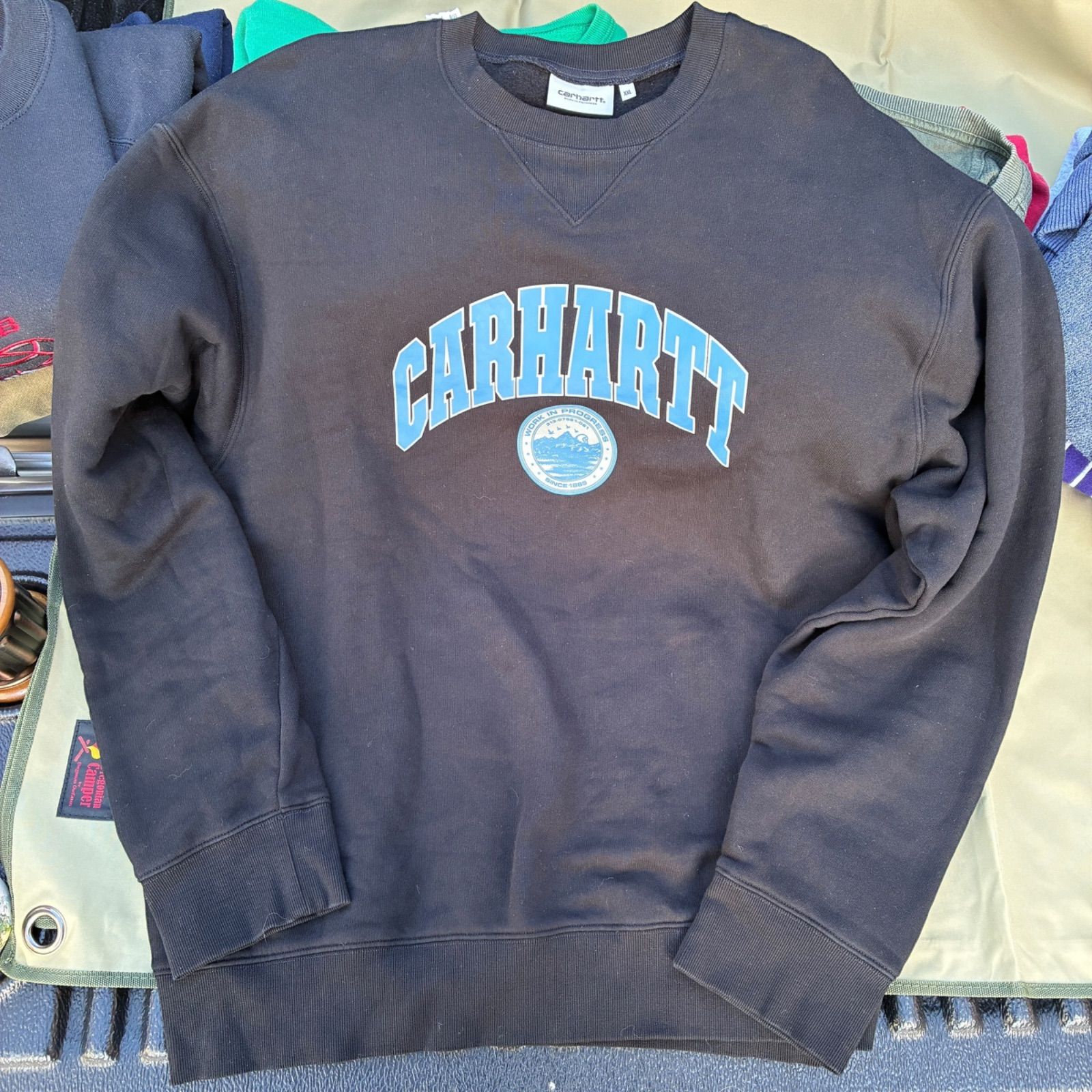 Carhartt WIP スウェット XXL 黒 アーチロゴ 前V 希少ビッグサイズ