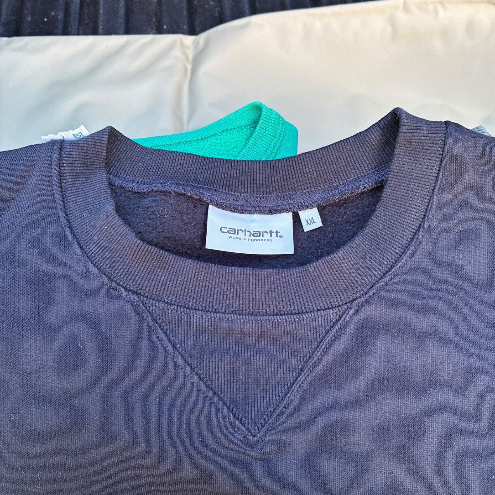 Carhartt WIP スウェット XXL 黒 アーチロゴ 前V 希少ビッグサイズ
