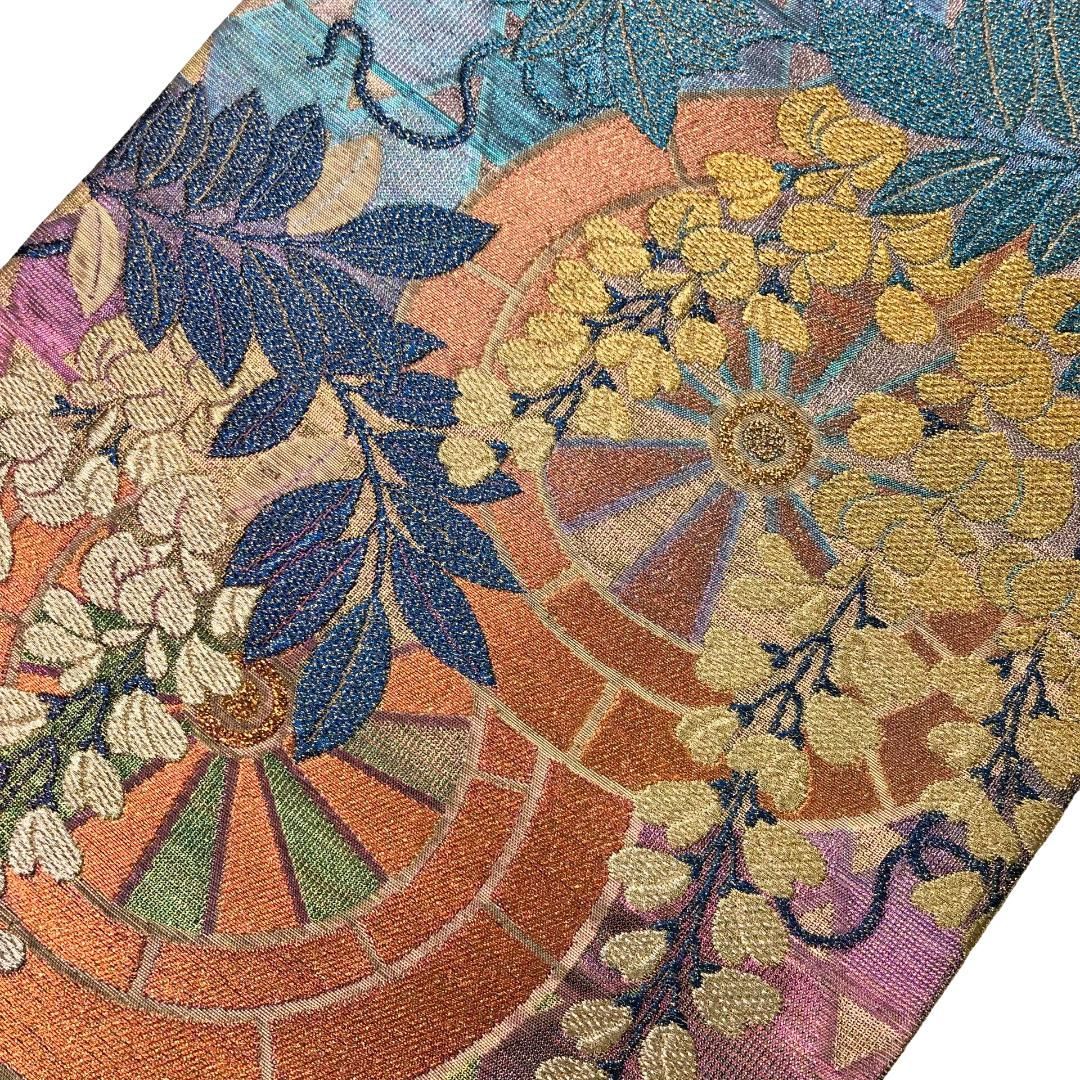 袋帯 佐波理綴 御車藤文様 藤の花模様 O-5915 - メルカリ