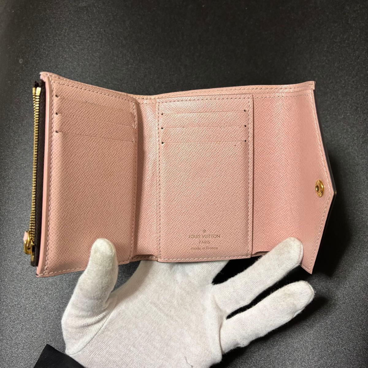 t55 ヴィクトリーヌ モノグラムローズ ルイヴィトン 三つ折り財布