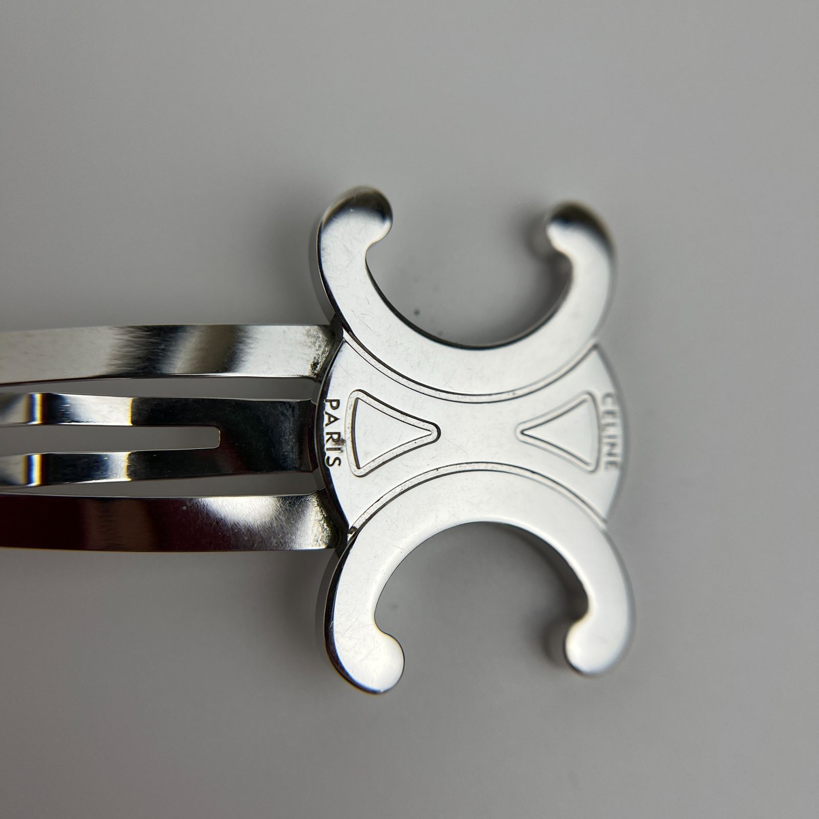 中古】CELINE セリーヌ アクセサリー ヘアピン トリオンフ シルバー