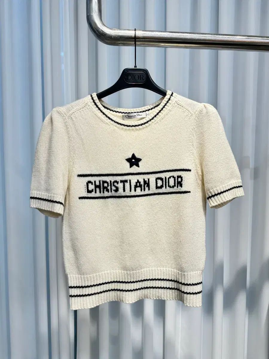 2回着用) 40 ディオール ショートスリーブ セーター カシミア ウール
