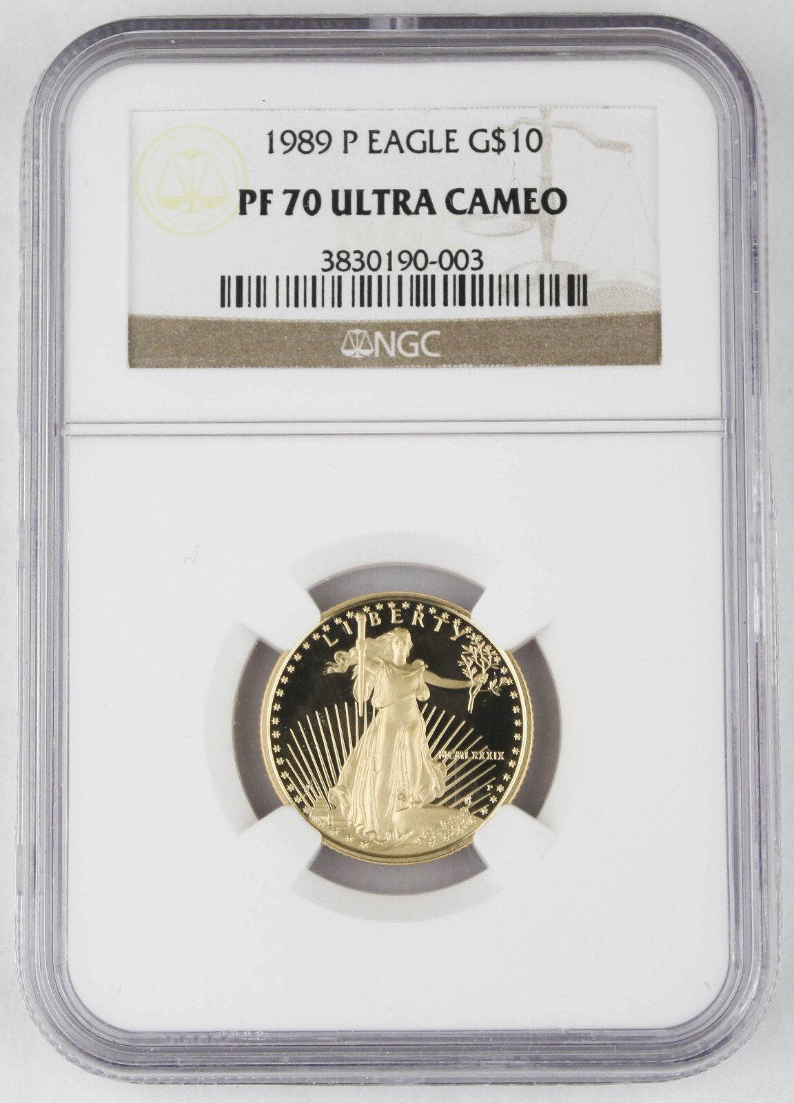 1989年 W $10 1/4トロイオンス ゴールド アメリカン イーグル プルーフ